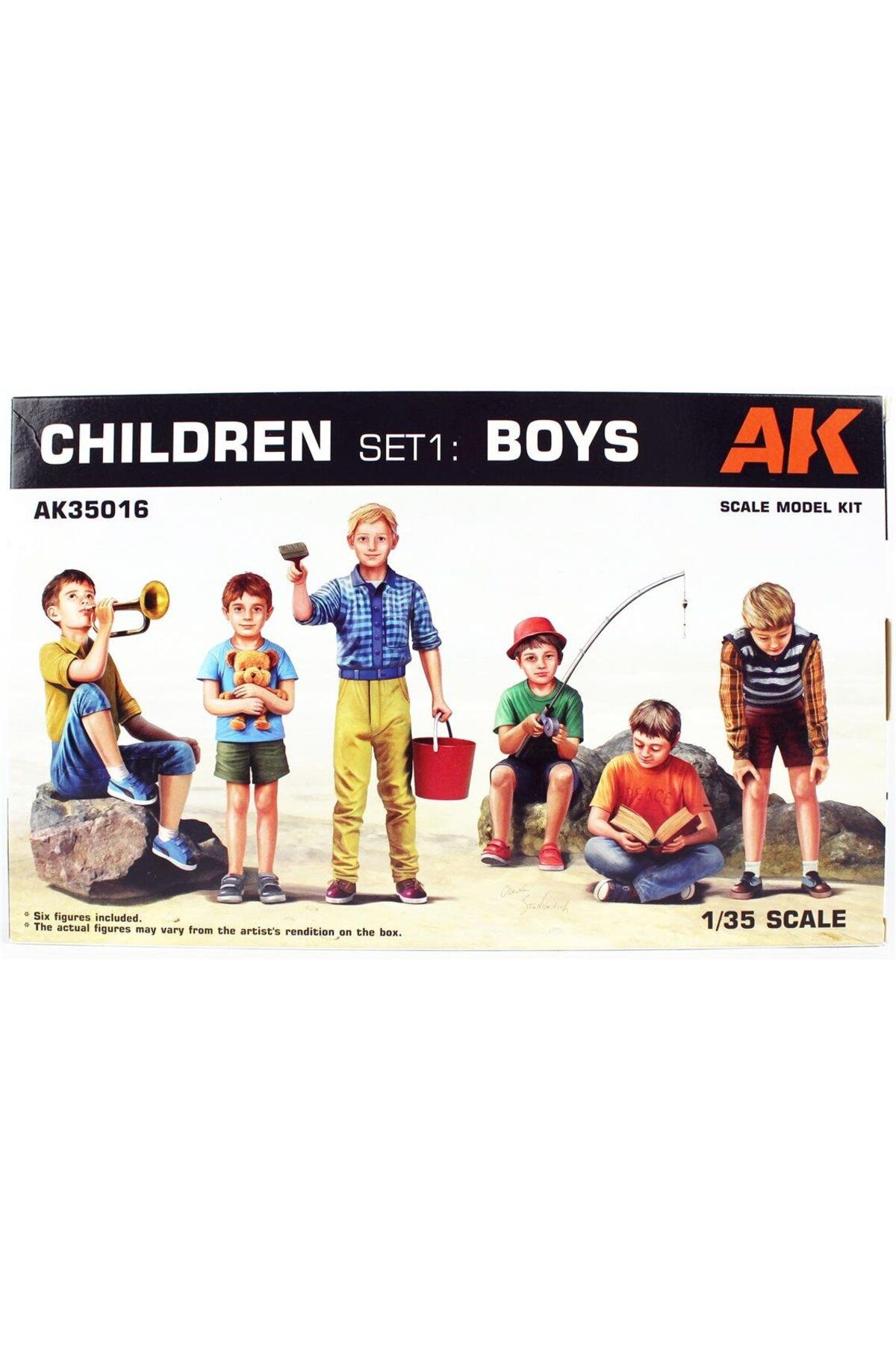 ماکت دخترانه و پسرانه بچگانه AK 1 35 مقیاس 6 شکل کودک کیت پلاستیکی Ak İnteractive