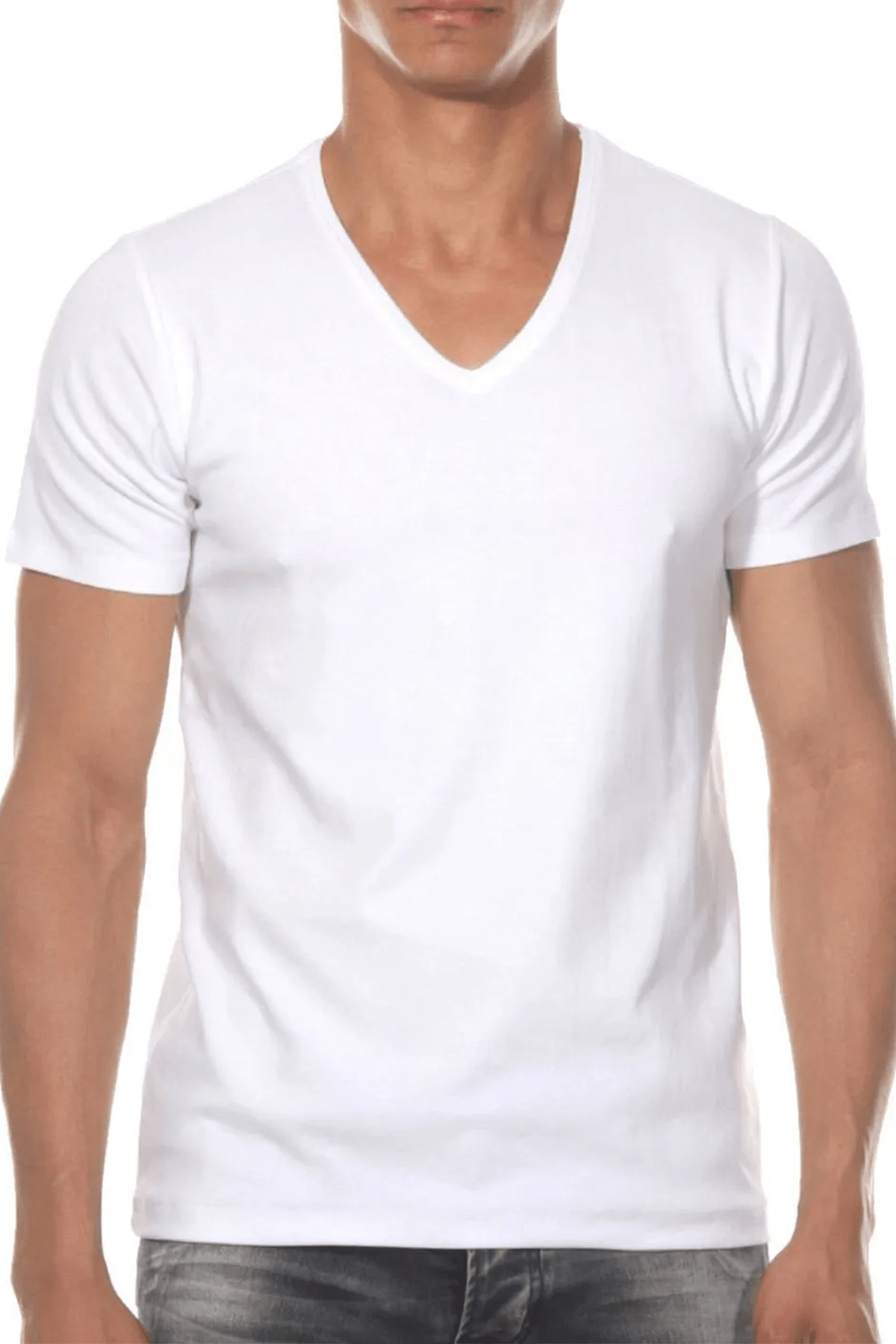 CNT Men's 3Piece Slim Fit VNeck Short Sleeve TShirt Trendyol