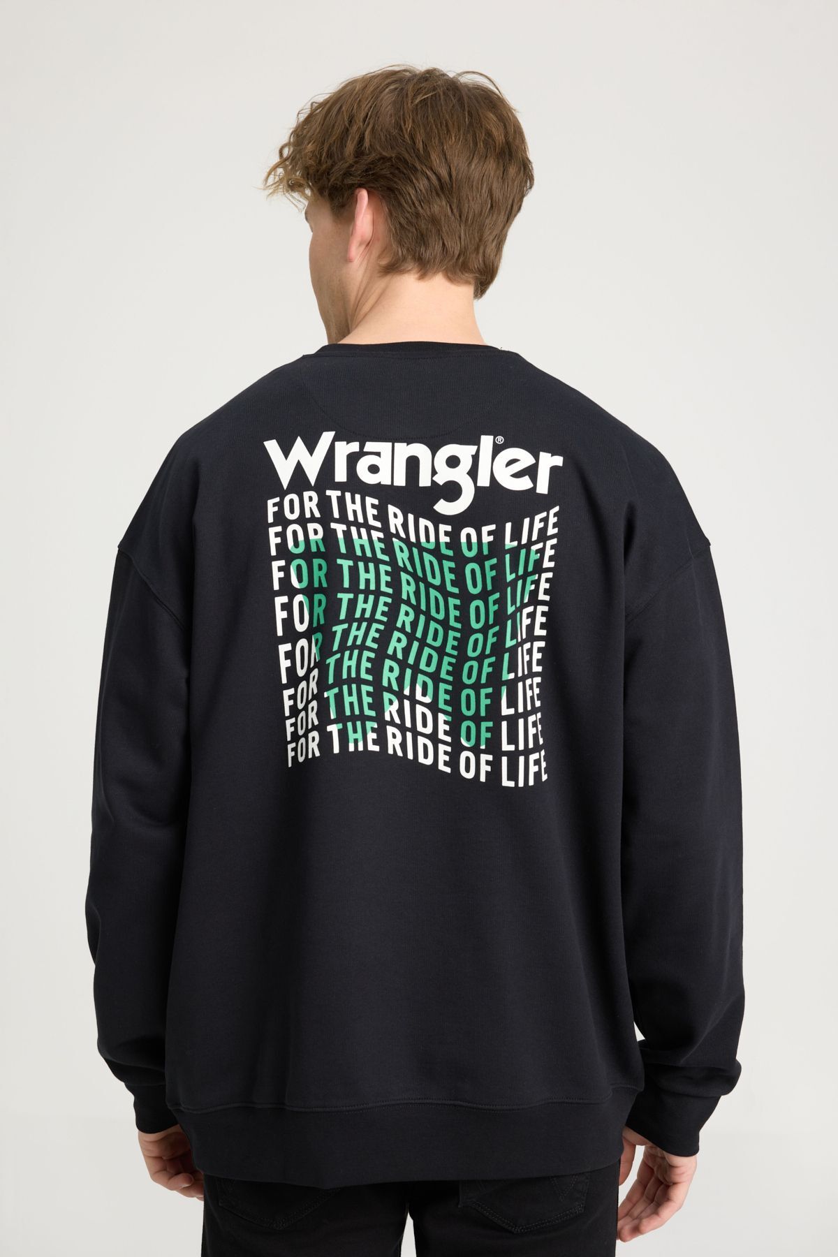 سویشرت مشکی مردانه سیاه به طور منظم مناسب برش طبیعی 100 ٪ یقه دوچرخه Wrangler