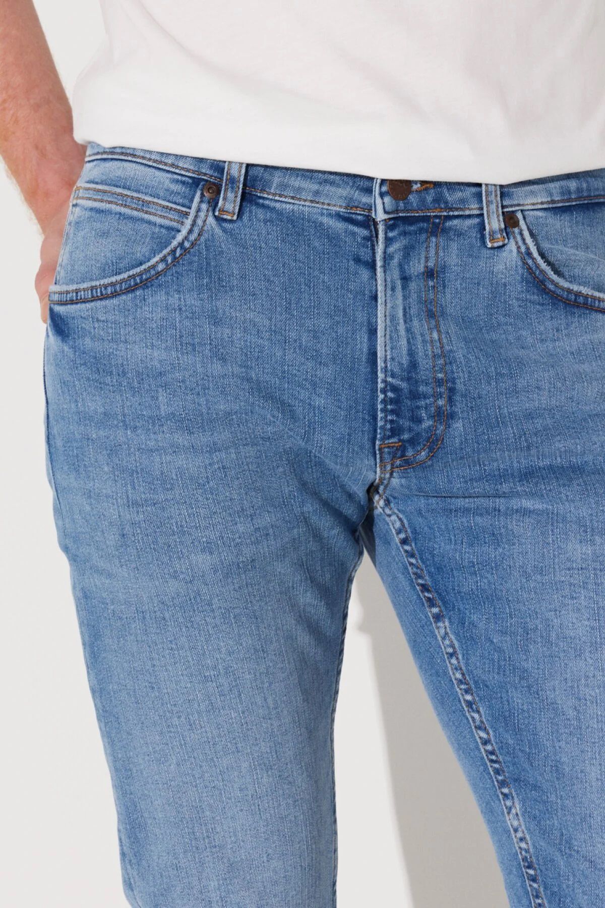 شلوار جین آبی مردانه کش دار Luke Slim Fit کمر کم روشن Lee