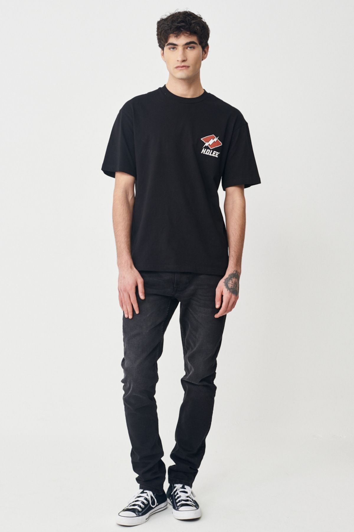 تی شرت سیاه مردانه لباس مناسب و راحت 100 ٪ یقه دوچرخه پنبه ای T SHIRT Lee