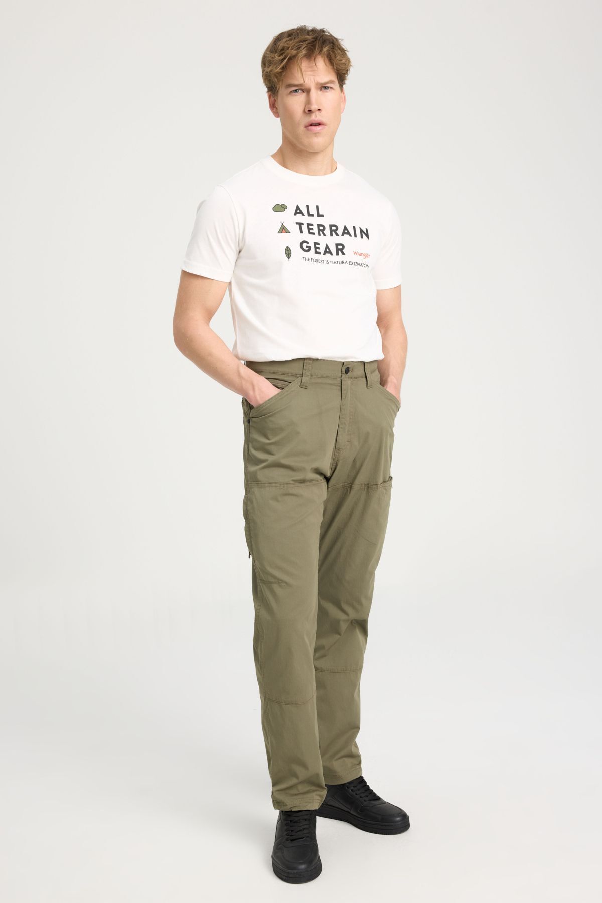 گیربکس تمام زمینی Wrangler Regular Fit Normal Cut Normal Waist شلوار ژوگر سبز Wrangler