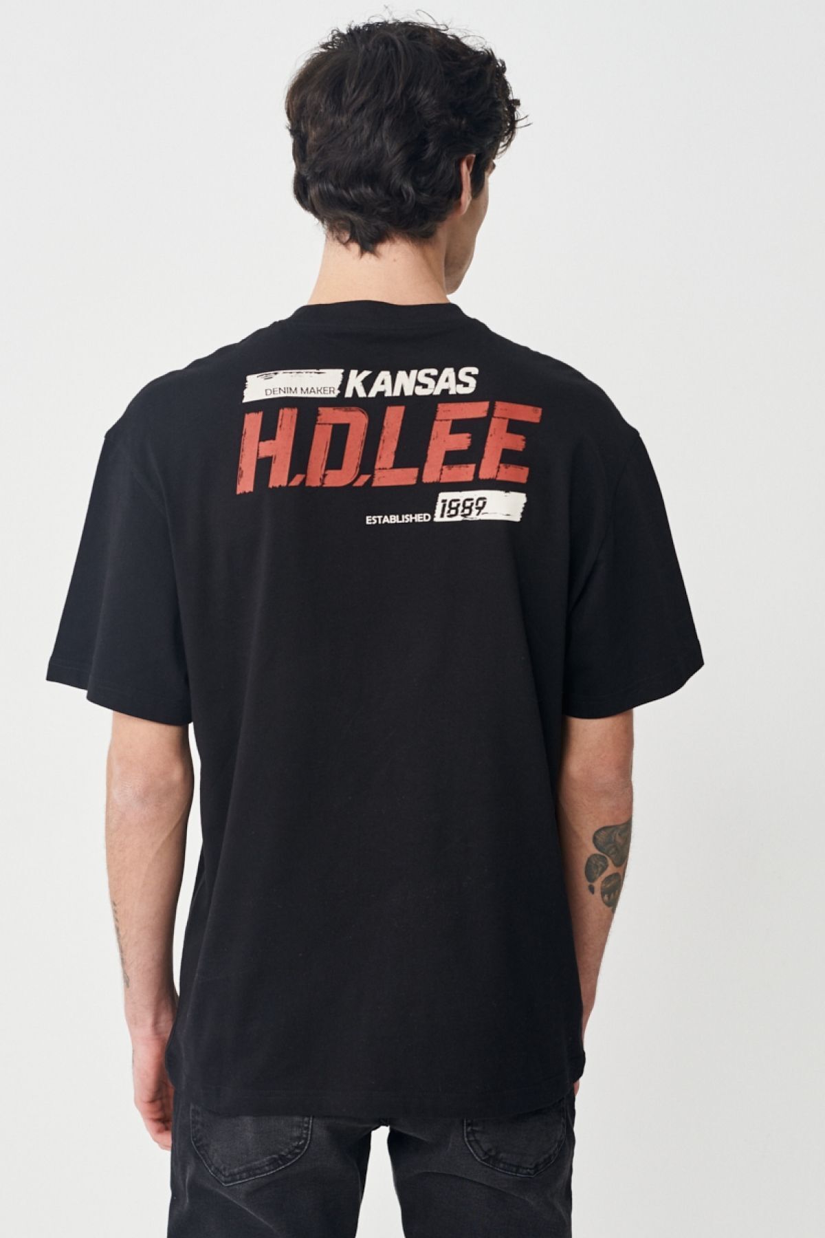 تی شرت سیاه مردانه لباس مناسب و راحت 100 ٪ یقه دوچرخه پنبه ای T SHIRT Lee