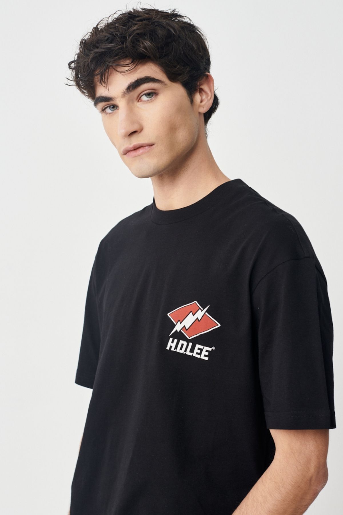 تی شرت سیاه مردانه لباس مناسب و راحت 100 ٪ یقه دوچرخه پنبه ای T SHIRT Lee