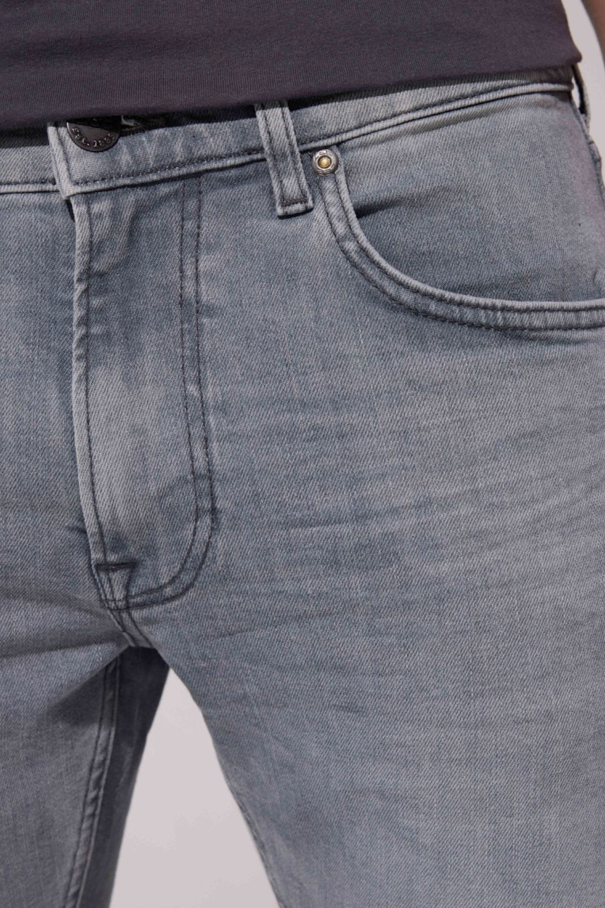 شلوار جین خاکستری مردانه Luke Slim Fit معمولی کشدار طوسی کمر Lee