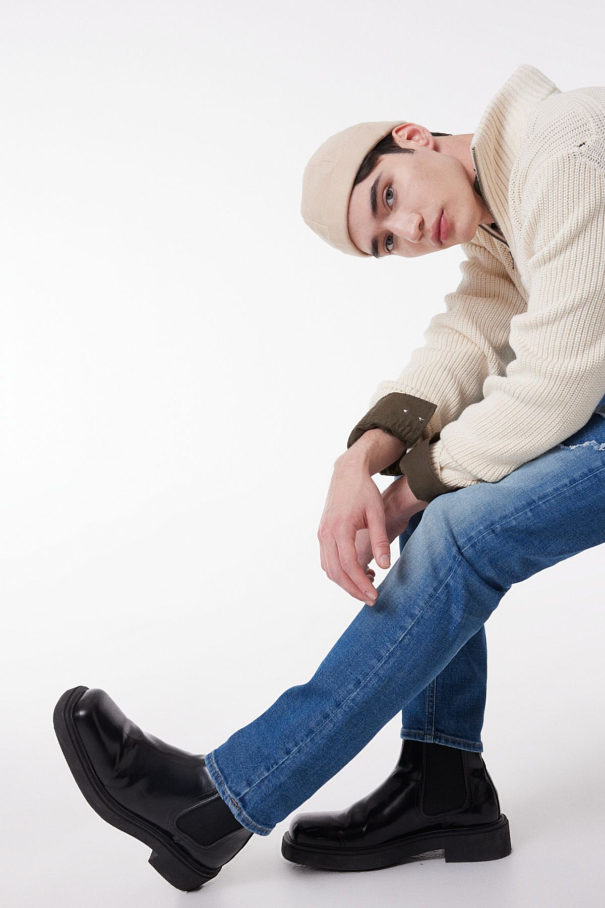 شلوار جین خاکستری مردانه برش باریک کمر معمولی اورجینال Lee