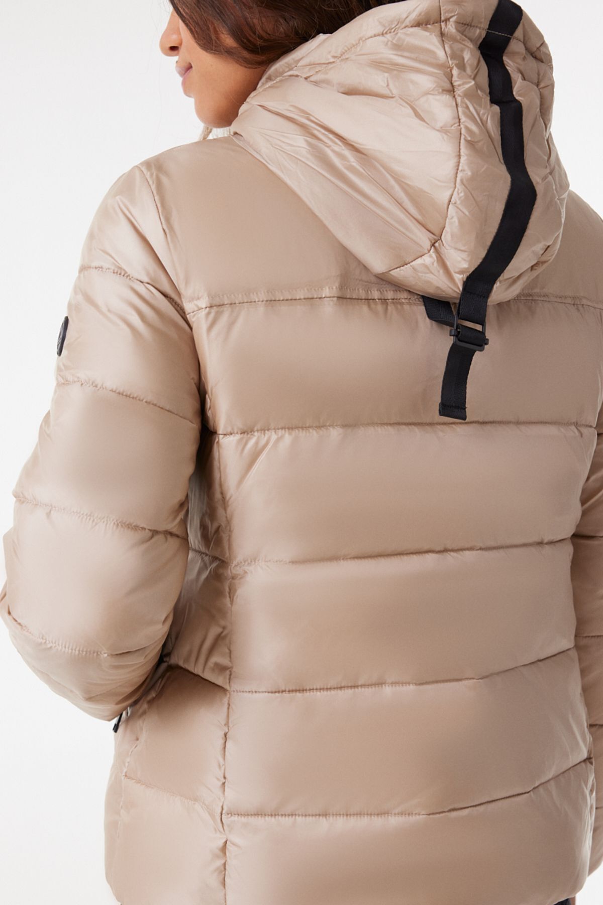 کاپشن WRANGLER رانگلر پف دار بژ کلاهدار با پوشش آزاد تمام زمینی اورجینال - تصویر 6