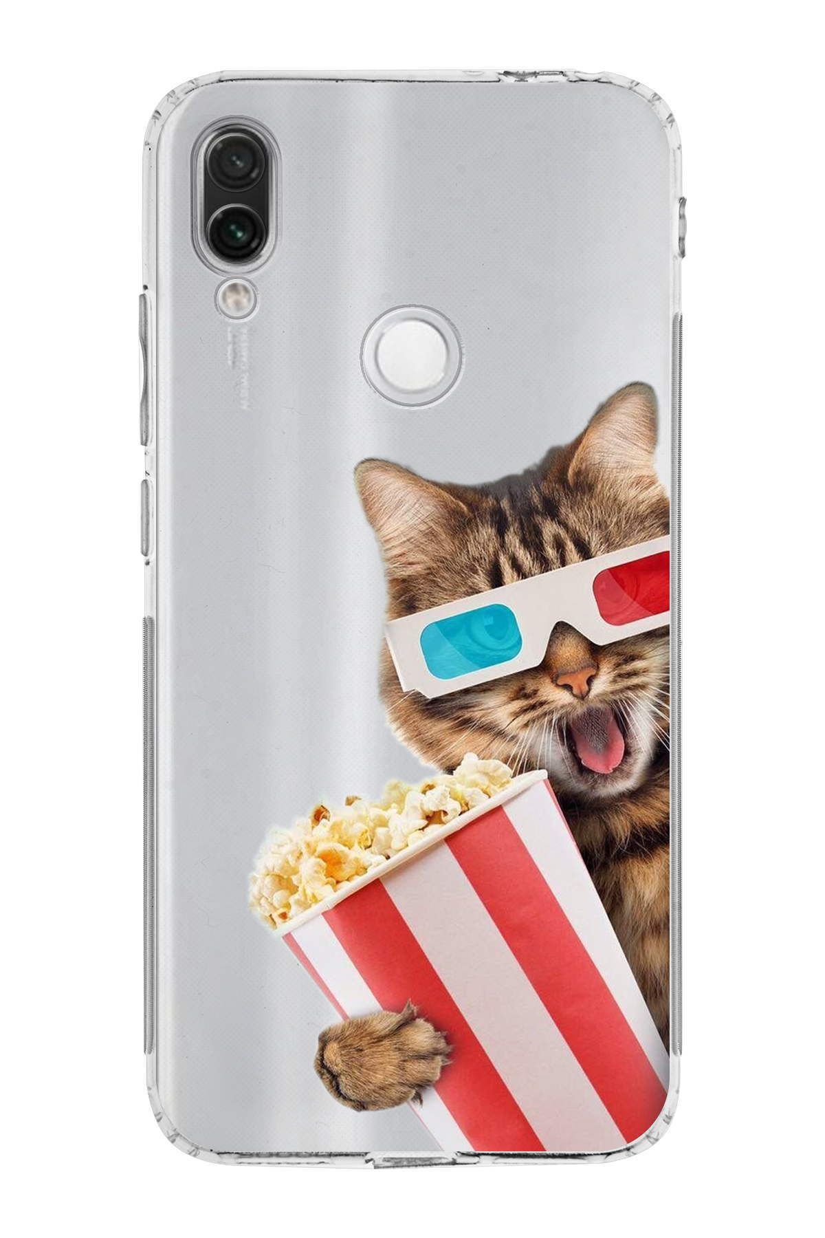 Xiaomi Redmi Note 7 ile Uyumlu Kedi 1 Kamera Korumalı Şeffaf Kılıf