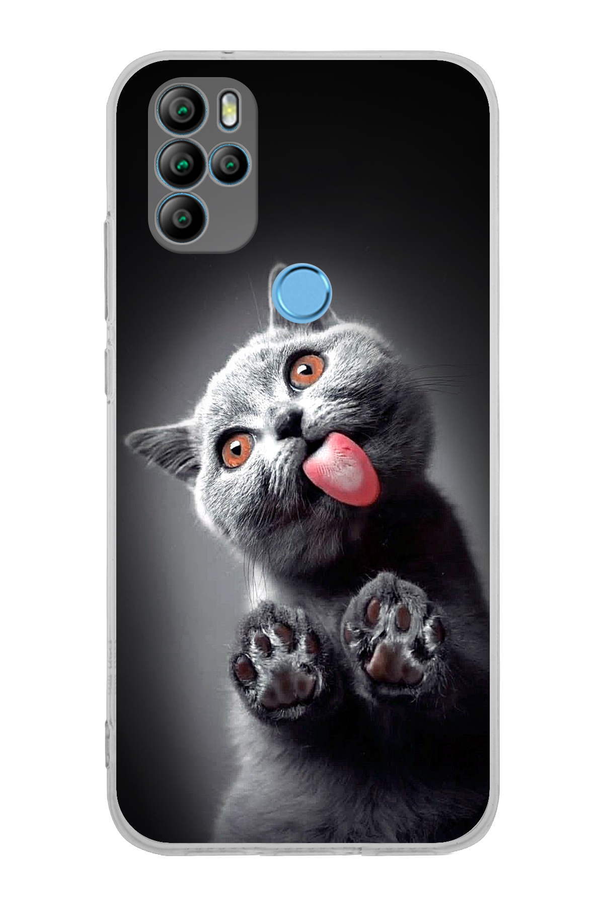 General Mobile GM 21 Pro ile Uyumlu Kedi 2 Kamera Korumalı Şeffaf Kılıf