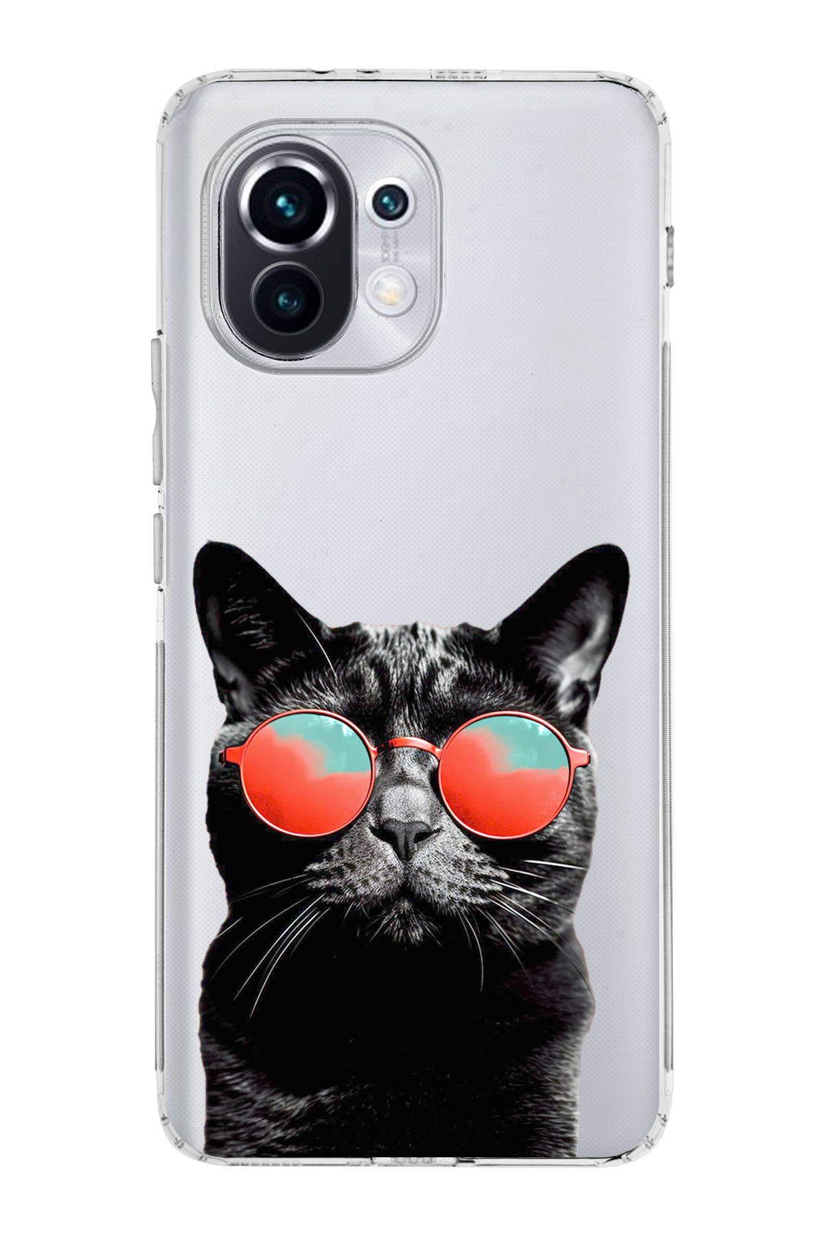 Xiaomi Mi 11 ile Uyumlu Kedi 3 Kamera Korumalı Şeffaf Kılıf