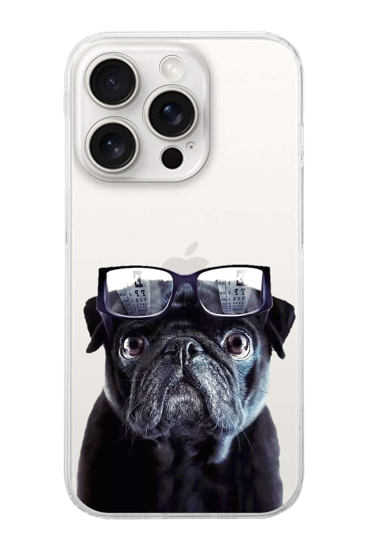 PrintiFy Apple iPhone 15 Pro Max ile Uyumlu Köpek 3 Kamera Korumalı Şeffaf Kılıf
