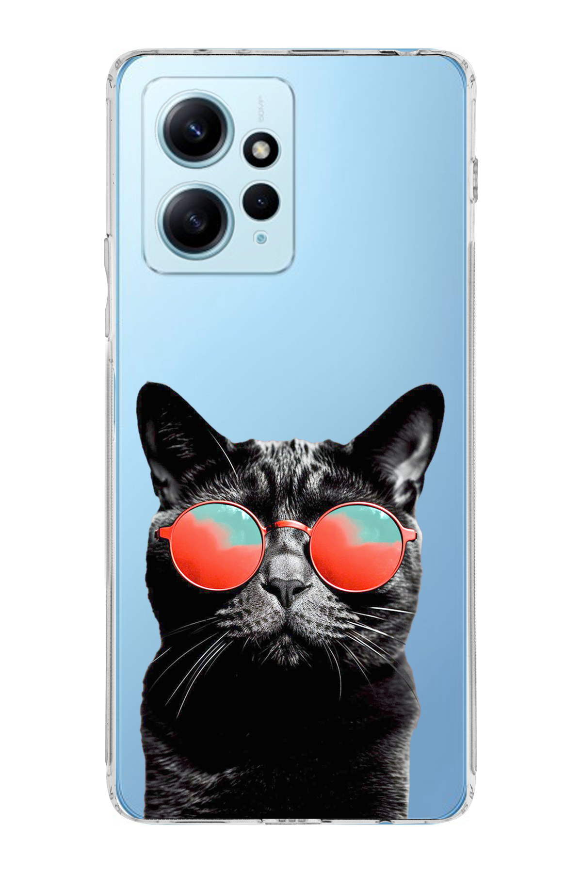 Xiaomi Redmi Note 12 4G ile Uyumlu Kedi 3 Kamera Korumalı Şeffaf Uyumlu