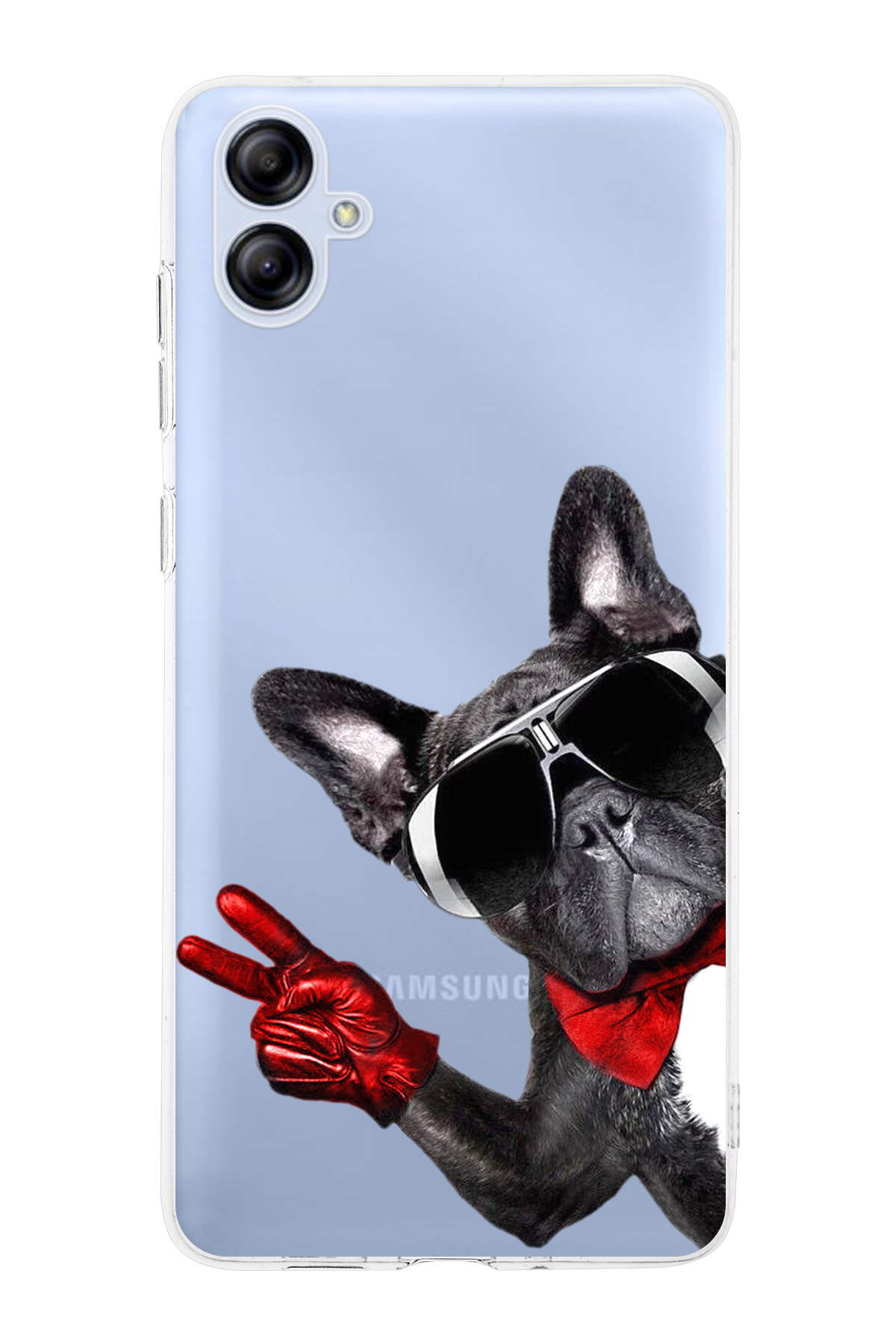 Samsung Galaxy A04e ile Uyumlu Köpek 2 Kamera Korumalı Şeffaf Kılıf
