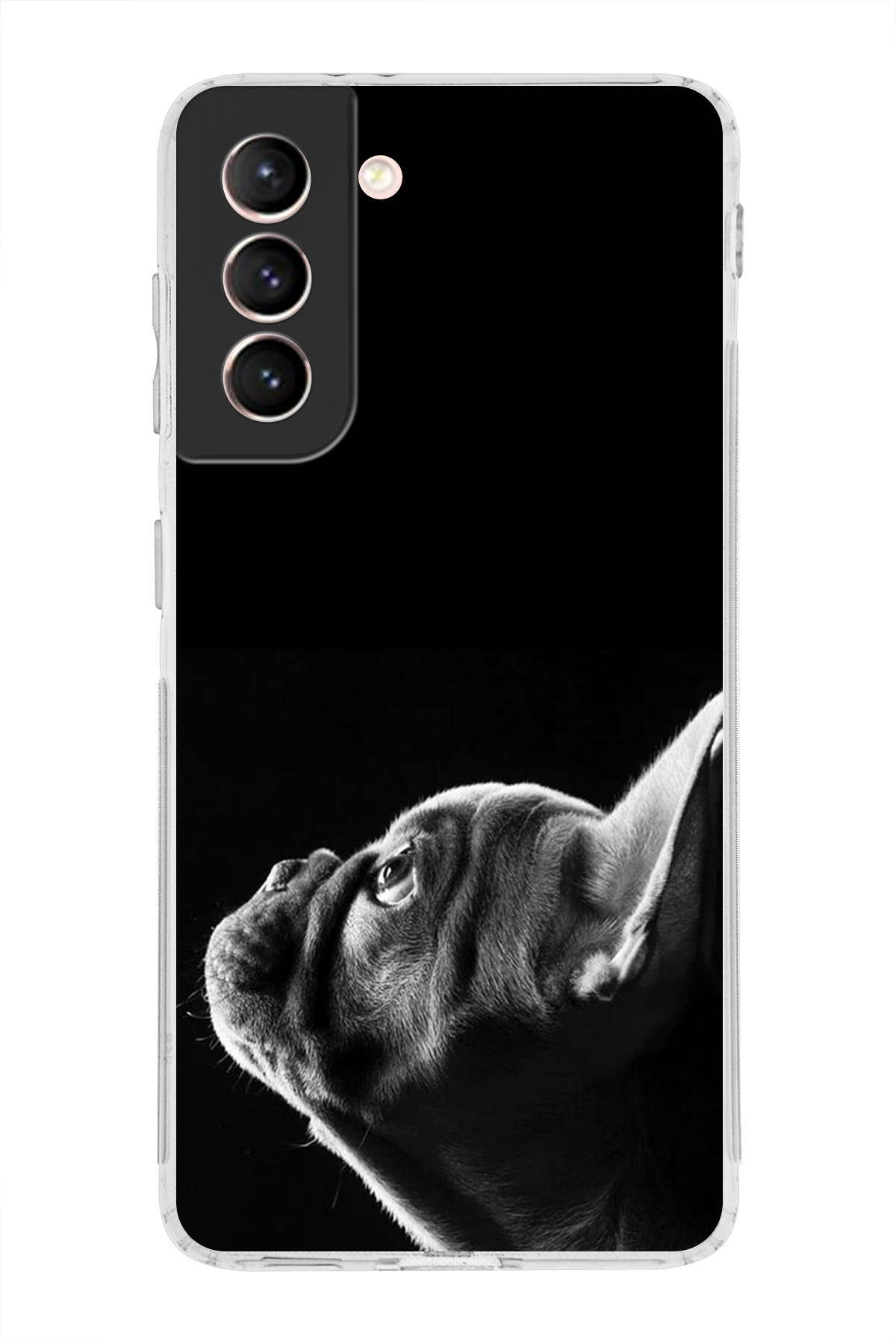 Samsung Galaxy S21 ile Uyumlu Köpek 1 Kamera Korumalı Şeffaf Kılıf