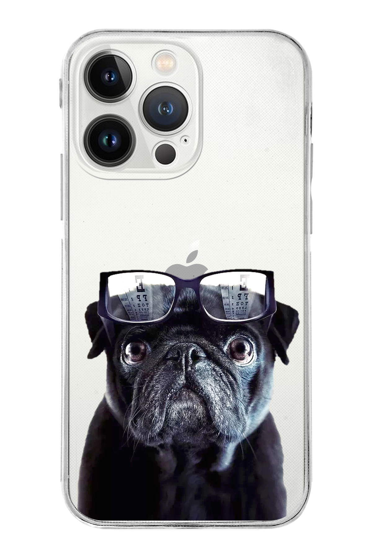 PrintiFy Apple iPhone 13 Pro ile Uyumlu Köpek 3 Kamera Korumalı Şeffaf Kılıf