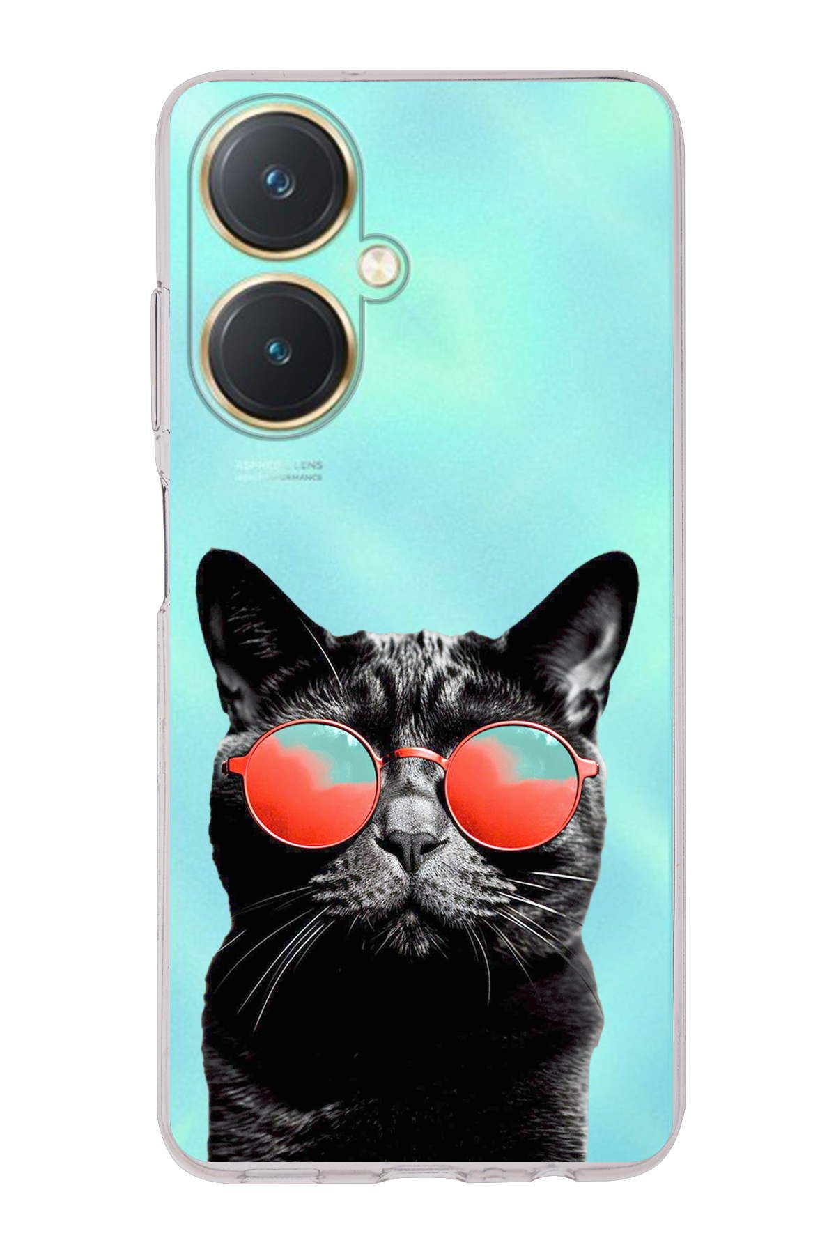 Vivo Y27 ile Uyumlu Kedi 3 Kamera Korumalı Şeffaf Kılıf