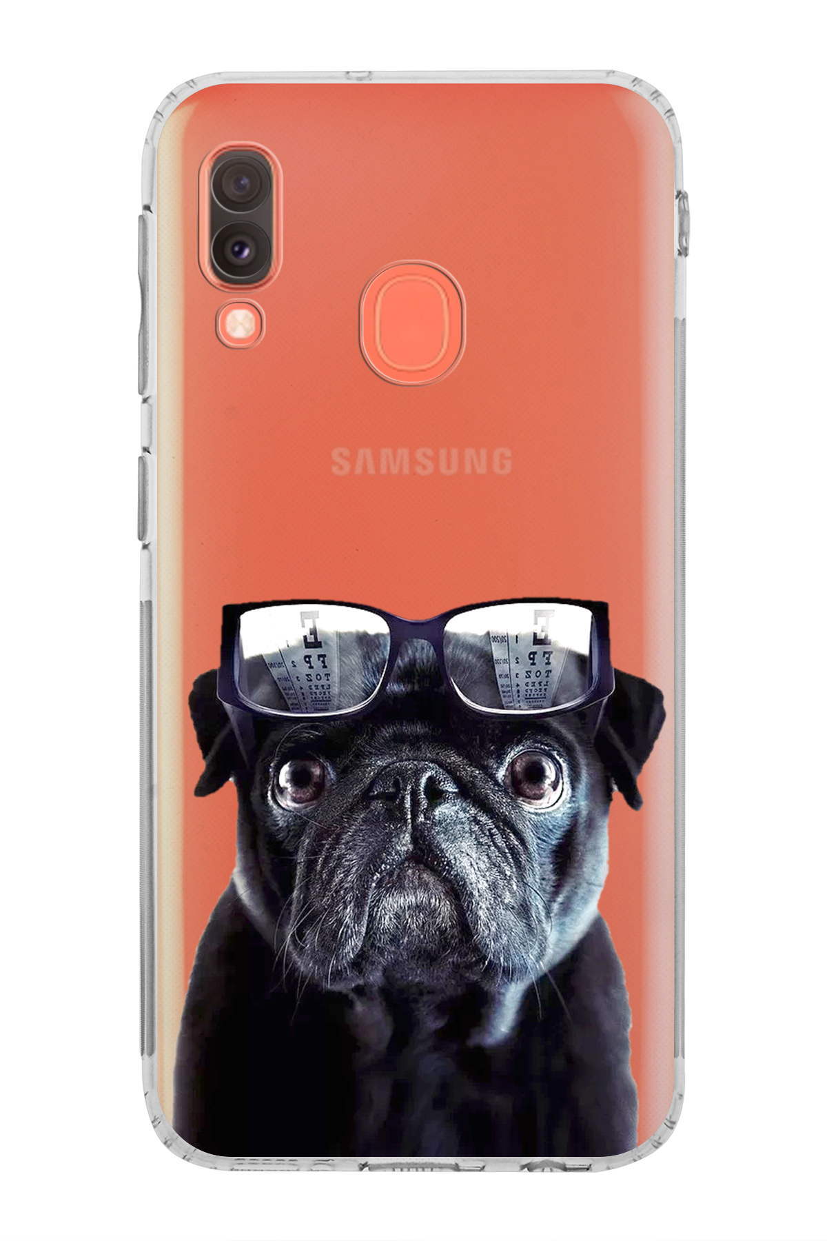 Samsung Galaxy A20e ile Uyumlu Köpek 3 Kamera Korumalı Şeffaf Kılıf