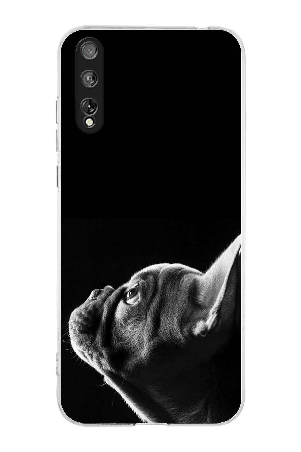 Huawei Y8P ile Uyumlu Köpek 1 Kamera Korumalı Şeffaf Kılıf