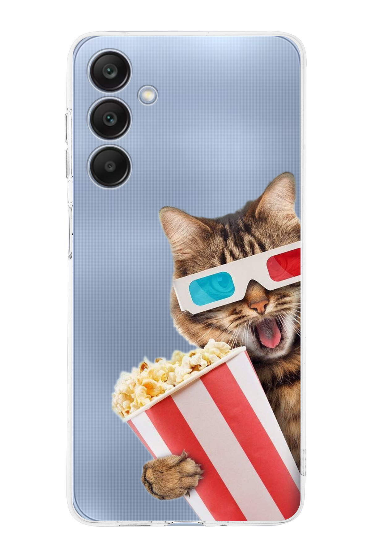 Samsung Galaxy A25 ile Uyumlu Kedi 1 Kamera Korumalı Şeffaf Kılıf