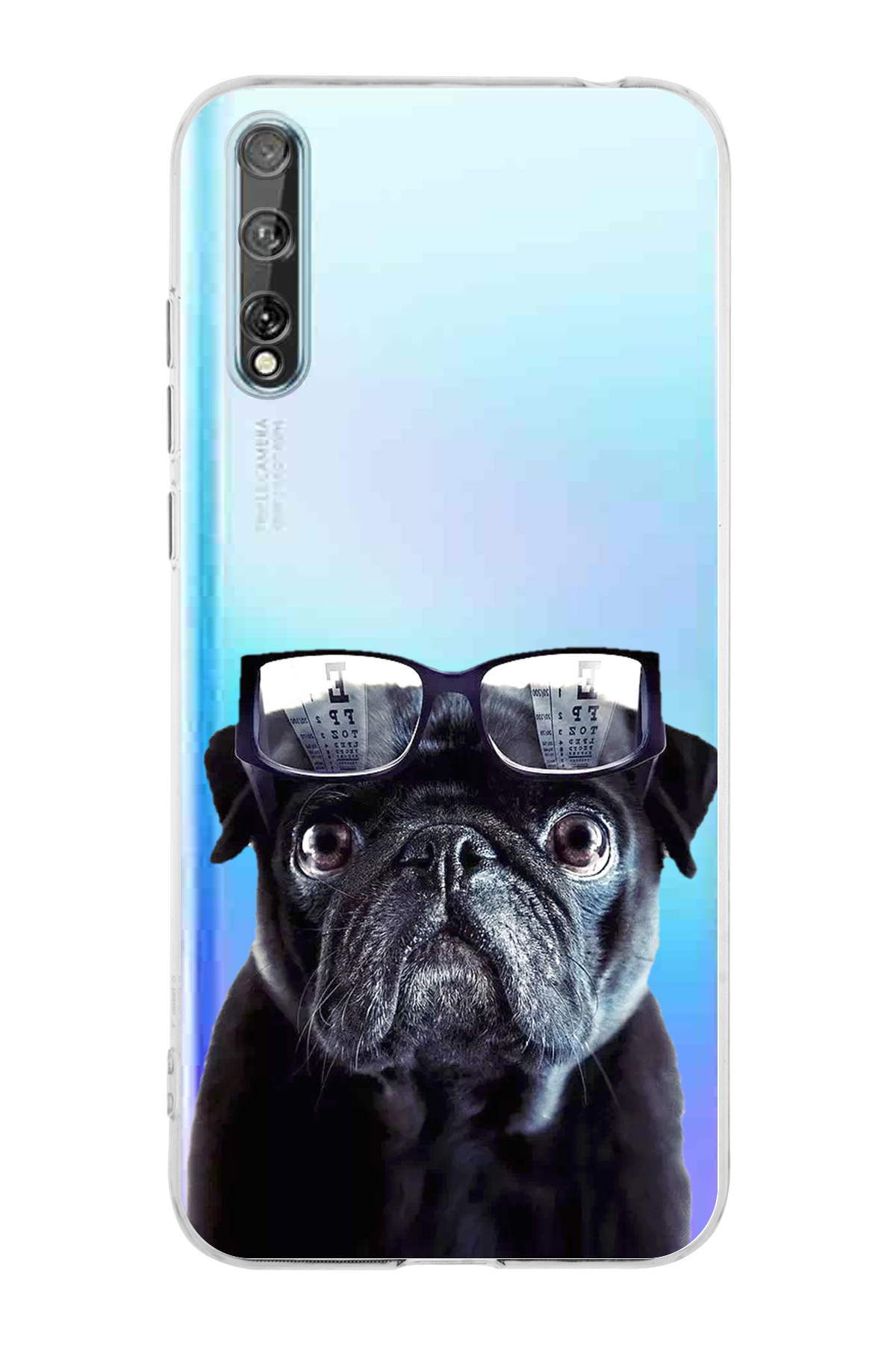 Huawei Y8P ile Uyumlu Köpek 3 Kamera Korumalı Şeffaf Kılıf