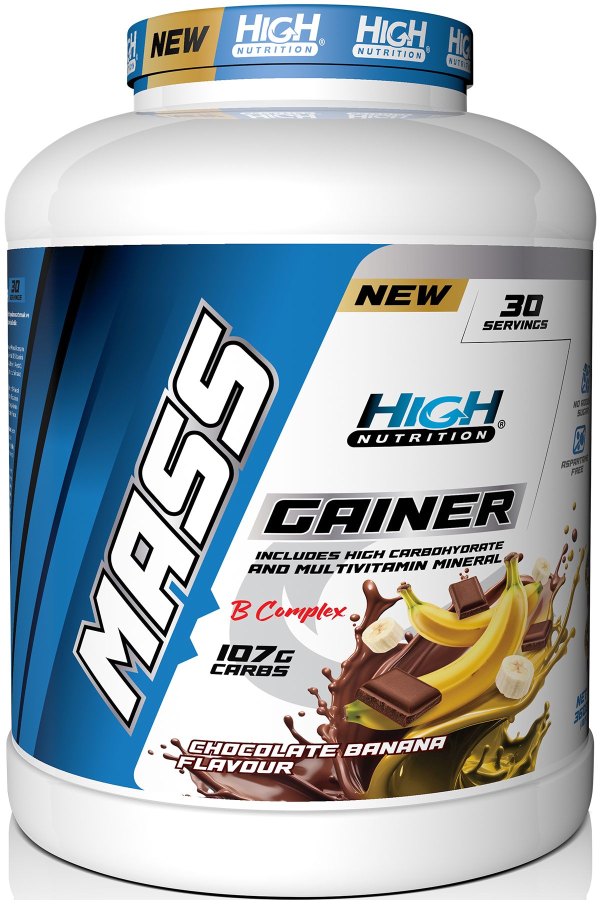 High Nutrition Mass Gainer 3600 Gr Çikolata Muz Aromalı Kilo Almaya Yardımcı Hacim Kütle Kas Karbonhidrat Tozu