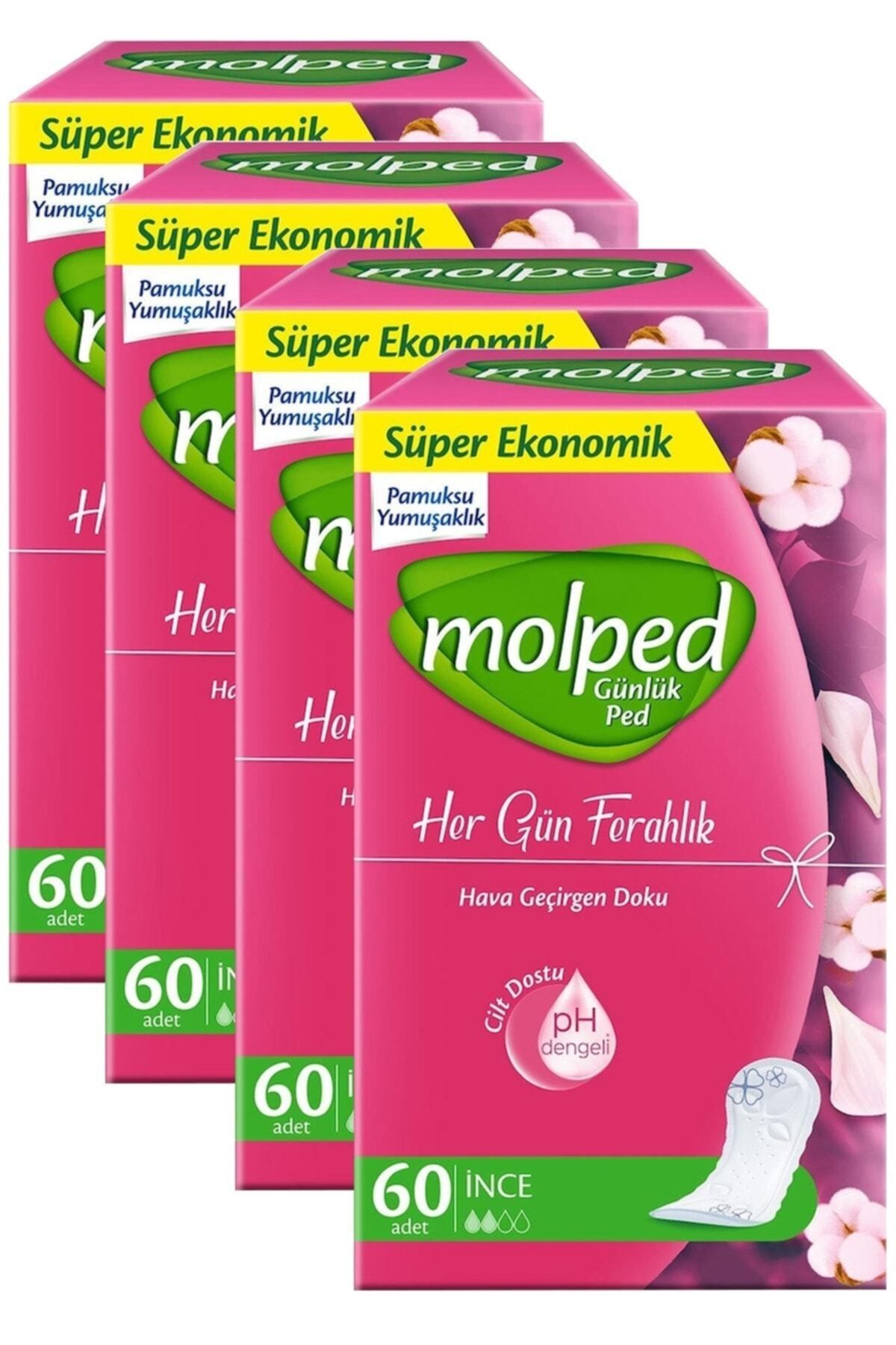 Molped Parfümsüz Günlük Ped 60 X 4 Adet 2200003195415 - Fiyatı, Yorumları