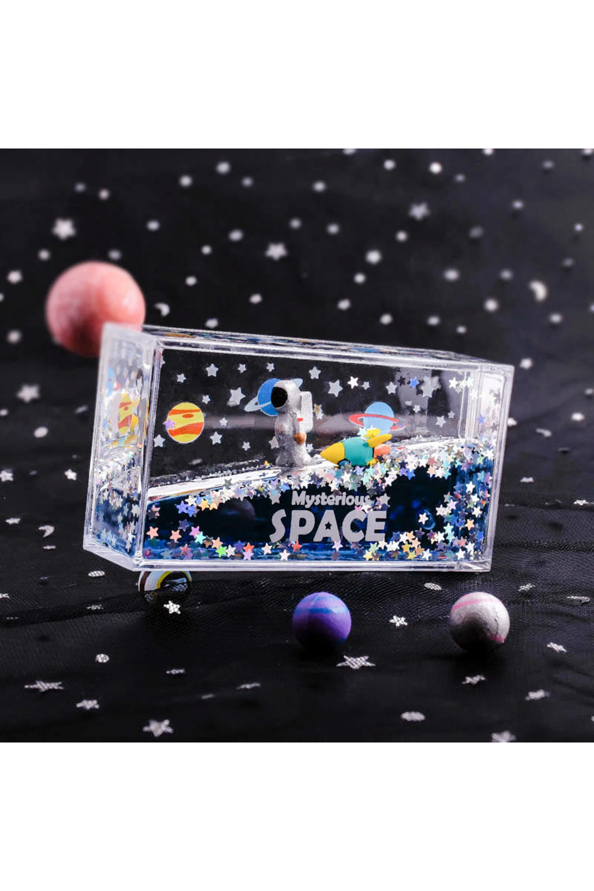 Fillikutum Uzay Astronot Batmayan Gemi Gizemli Uzay Gemisi Şişe Dekorasyon Kum Saati 10 Cm