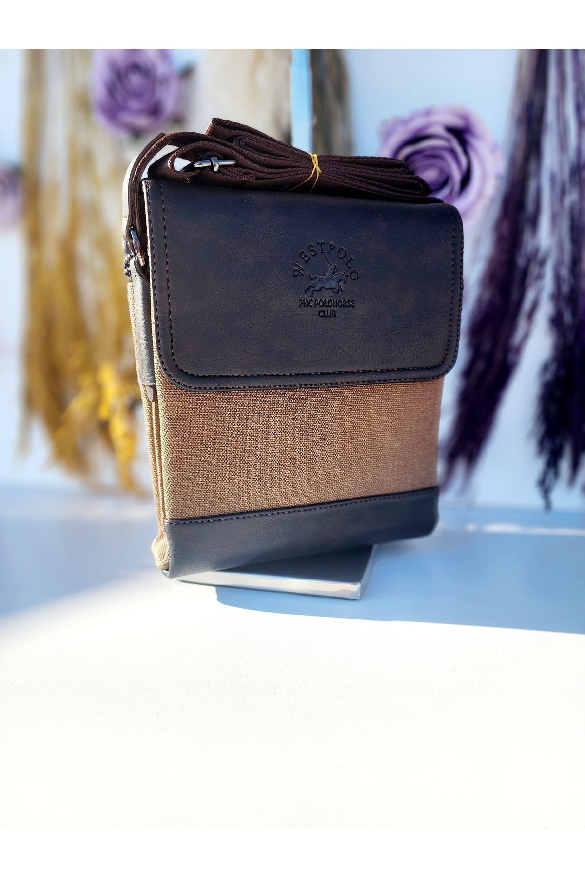 West Polo Çanta  WEST POLO ERKEK A KALİTE 1 . SINIF İŞÇİLİK KANVAS-SUNİ DERİ ( 5 GÖZLÜ ) CROSSBODY ( ÇAPRAZ ) ÇANTA - Görsel 7