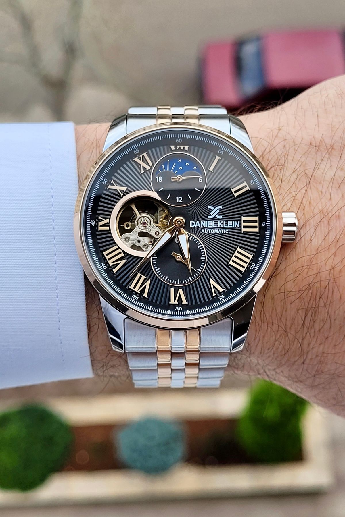 Daniel Klein Automatic Skeleton Copper Metallic Color Indicators Active 2 Years Warranty Men s Wristwatch Trendyol