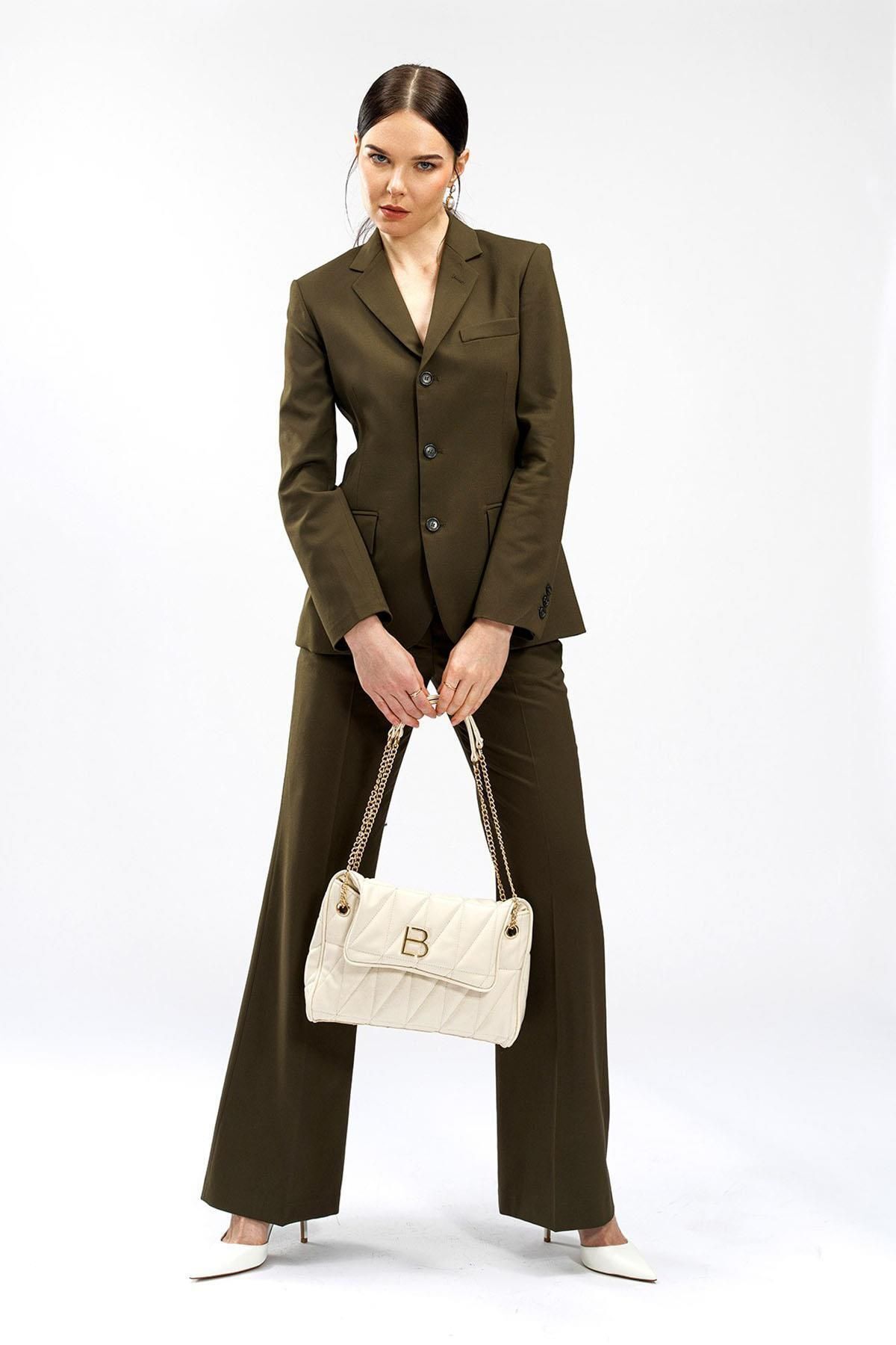 Lucky Bees-Gemusterte Hand- und Schultertasche für Damen mit Kettenriemen 3