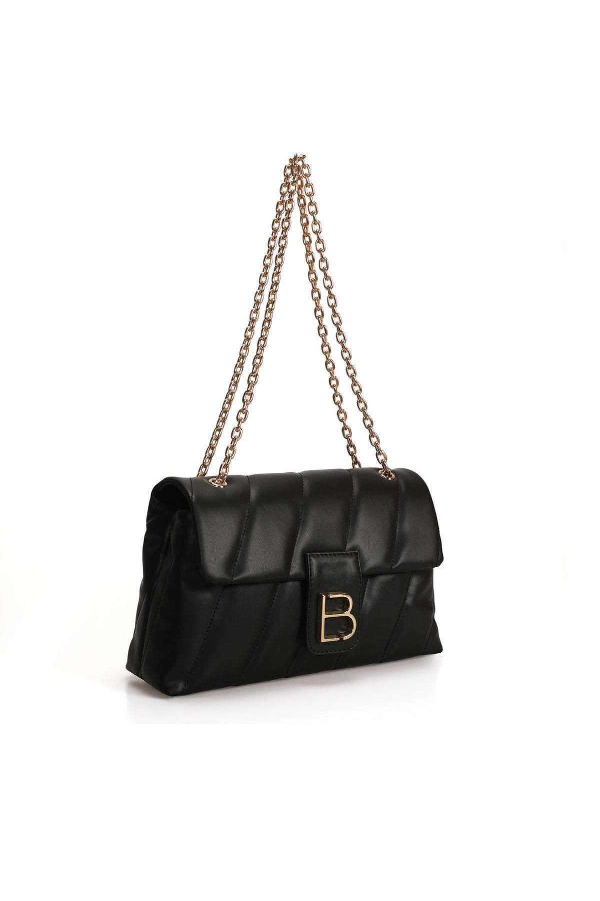 Lucky Bees-Gemusterte Damen Hand- und Schultertasche mit Kettenriemen 3