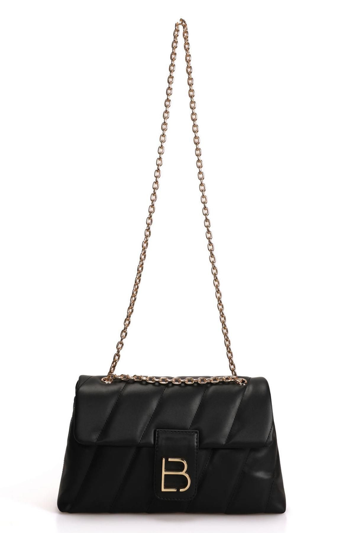 Lucky Bees-Gemusterte Damen Hand- und Schultertasche mit Kettenriemen 6