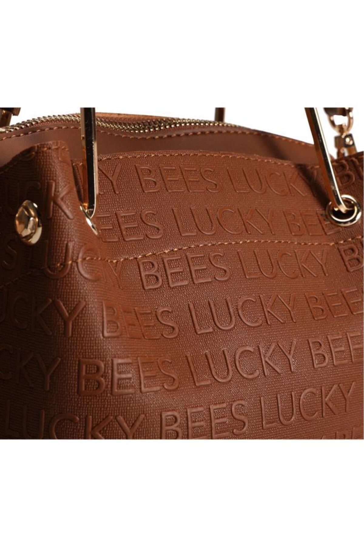 Lucky Bees-Gemusterte Damen-Hand- und Umhängetasche 6