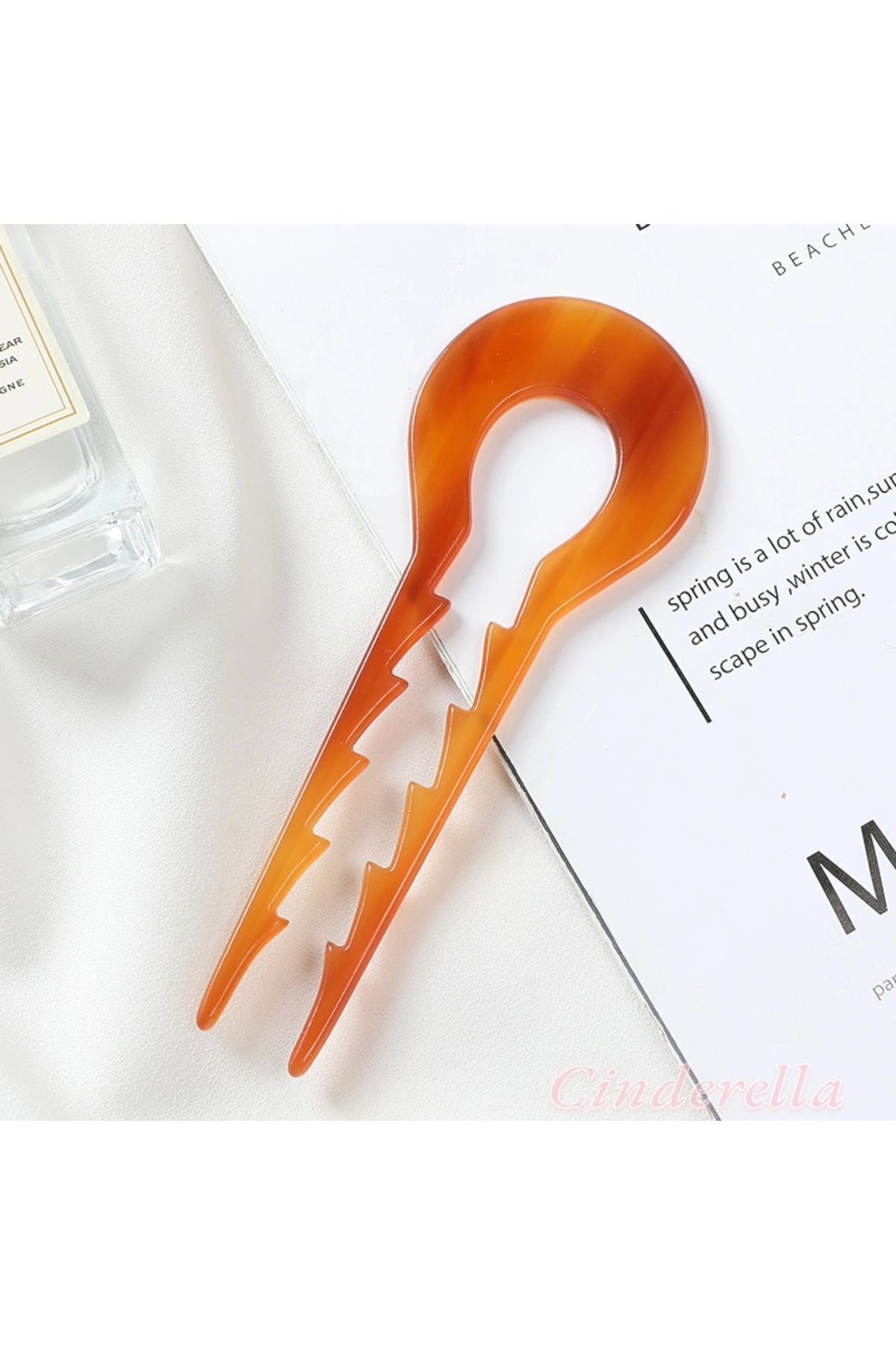 France-Handmade Amber Gradient Vintage Bun Buckle-New Trend Fashion Luxury Stick Hair Bun Buckle