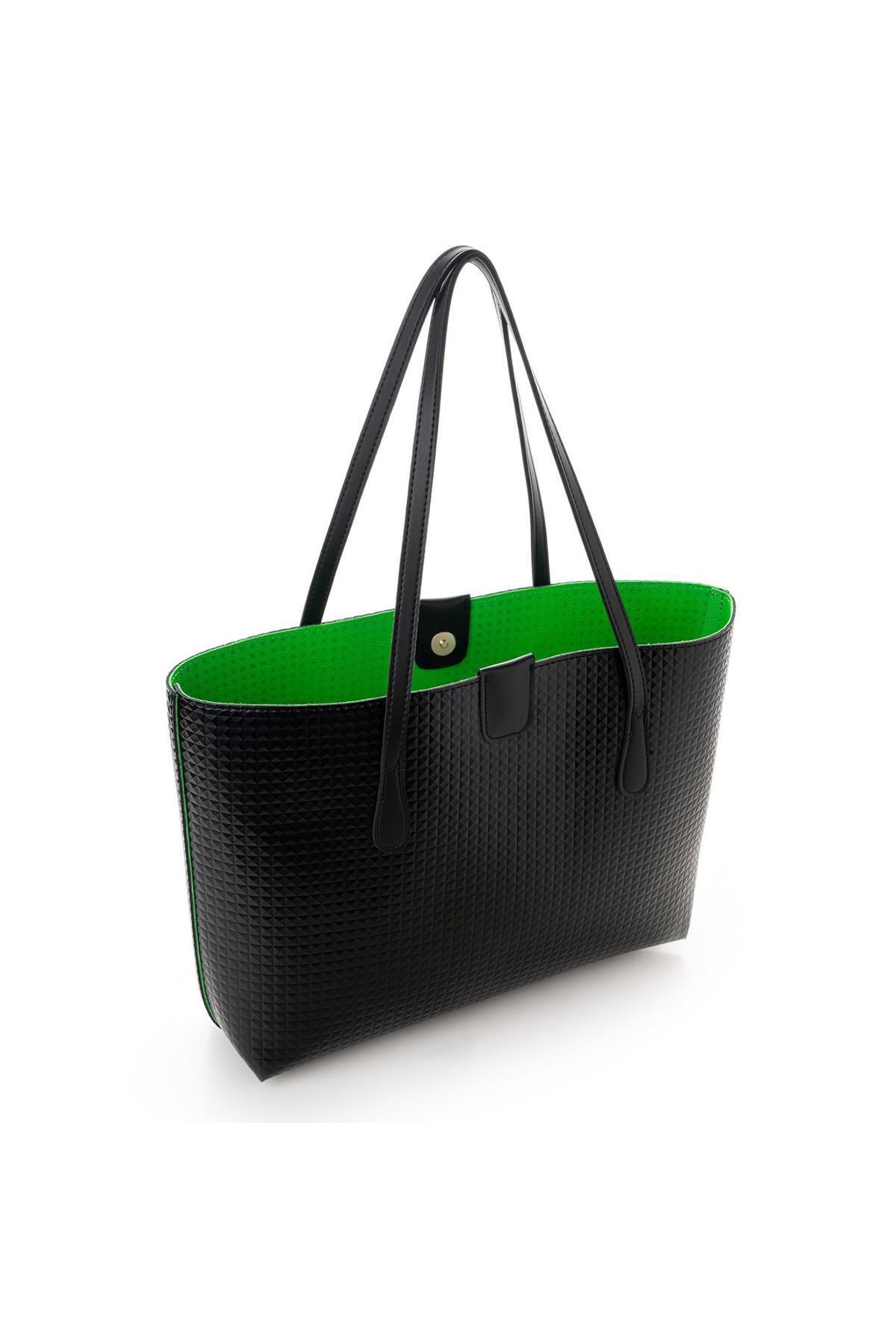 Lucky Bees-Women's Large Faux Leather Tote Shoulder Bag 4