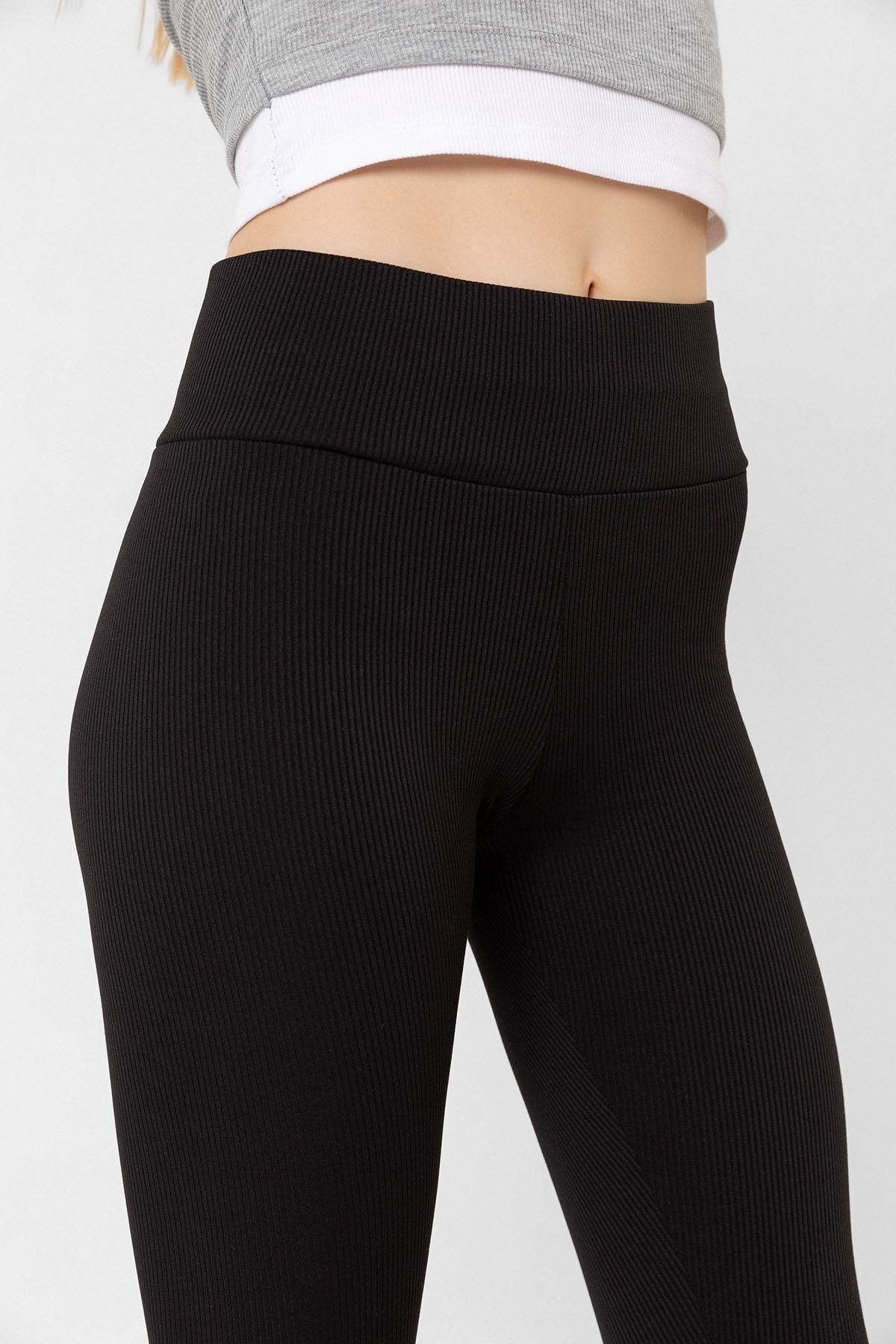 Domoda-Schwarze Fleece-Innenseite, elastische, erhöhte, gerippte, kombinierte Interlock-Winter-Strickstrumpfhose 7