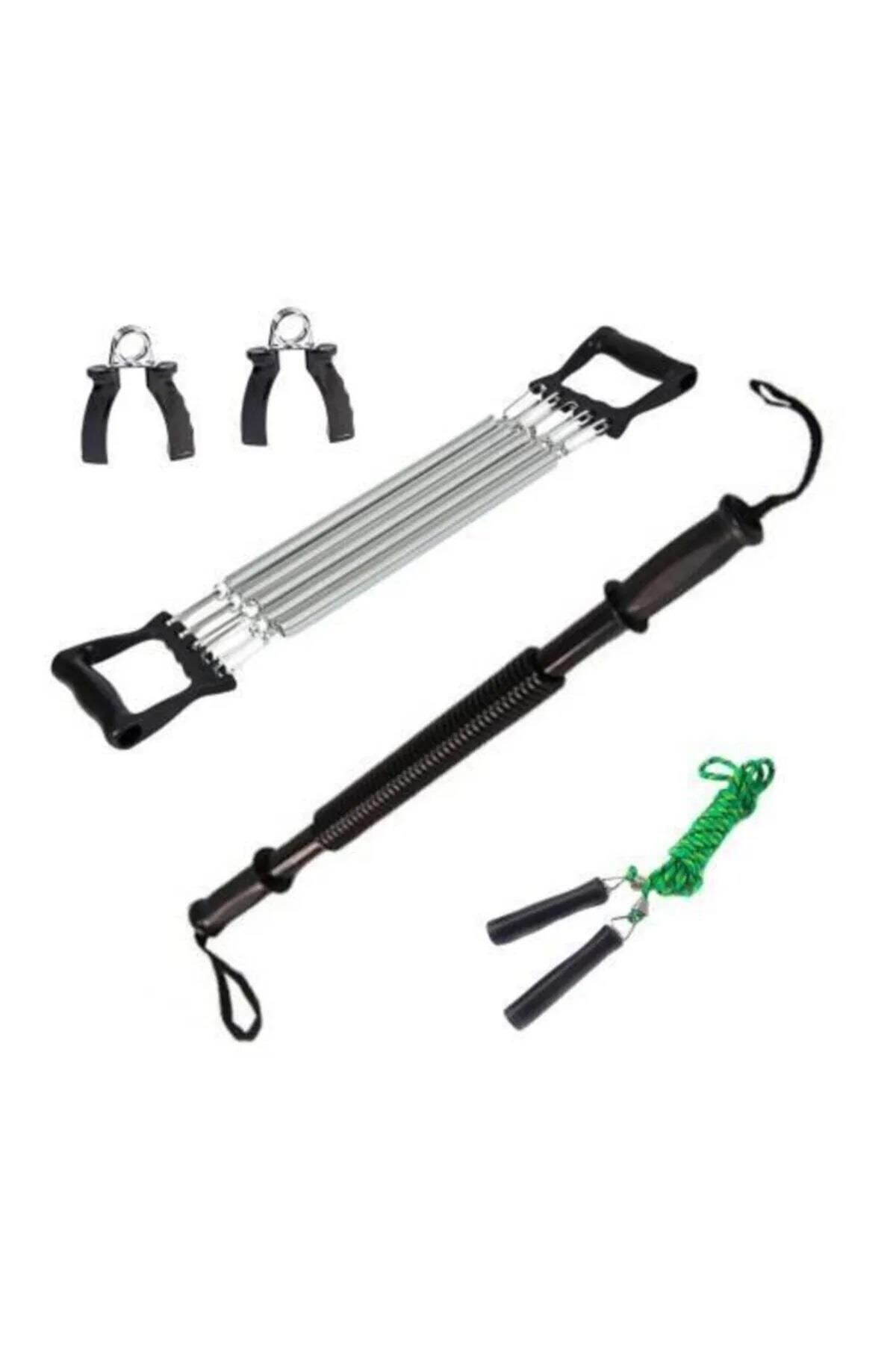 Hsport delux set göğüs hareket aparatı bilek güçlendirici bük bük atlama ipi spor fitness seti