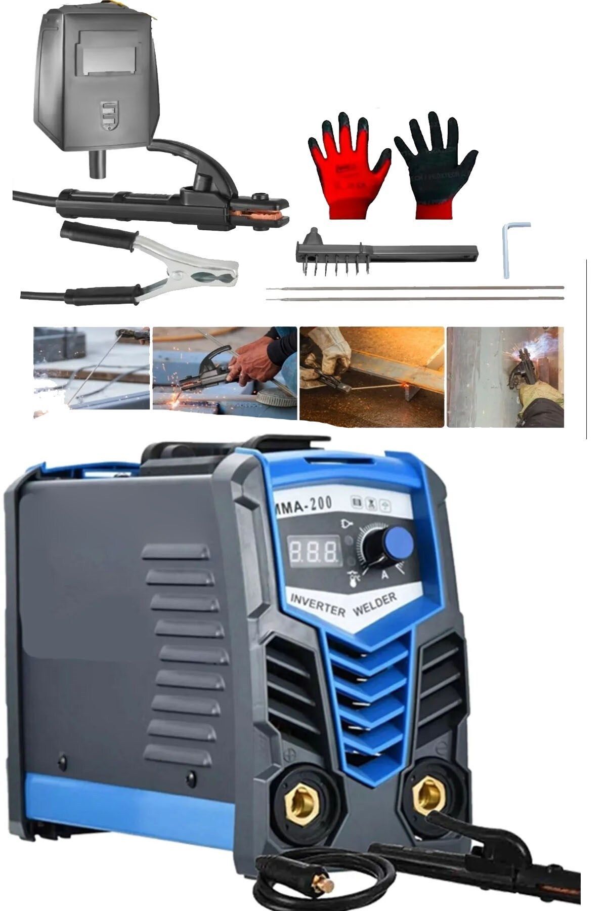 MoonTech Alman Seri 200 Amper xÇift Kartlı Göstergeli Beraber Invertör Kaynak Makinası Garantili.