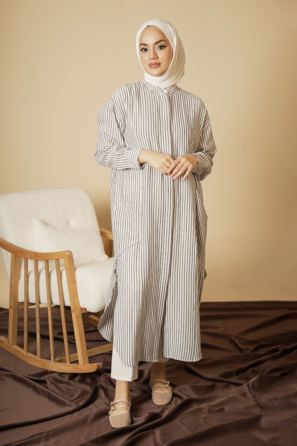 KAIZENMODA-Striped Hijab Tunic 2
