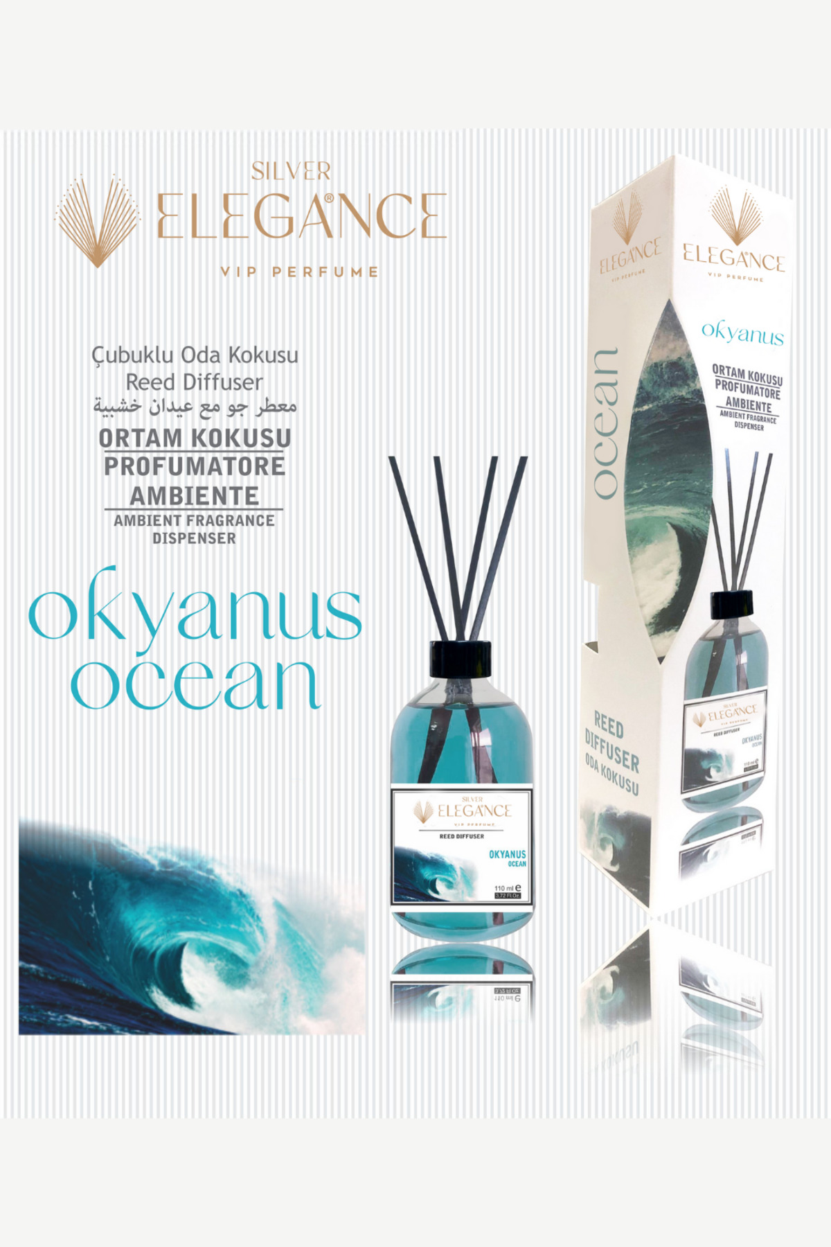 Okyanuss. Reed Diffuser Bambu Çubuklu Oda Kokusu(110 ML)