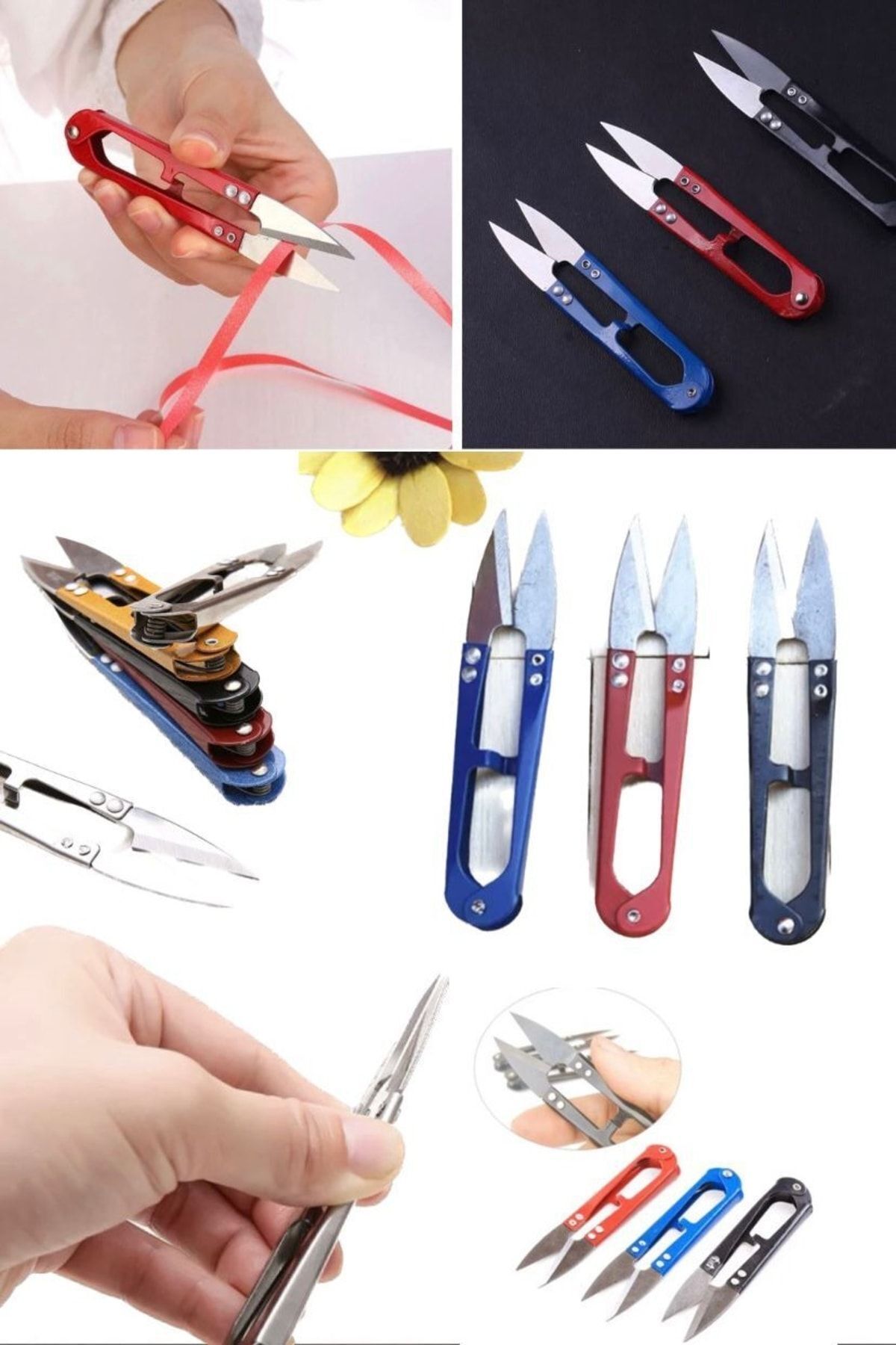 Utelips-Clothes Textile Fishing Scissors Sharp Practical Scissors Steel Cross Scissors Mini Craft Scissors Finger Scissors 3