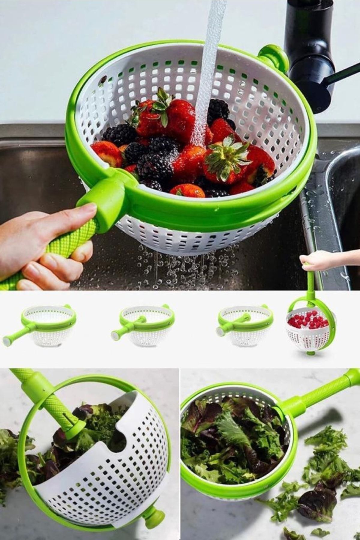 Utelips Pratik Ve Hızlı Salata Kurutucu Süzgeç Dev Boy Salata Süzgeçi Kurutucu Işinizi Kolaylaştıracak