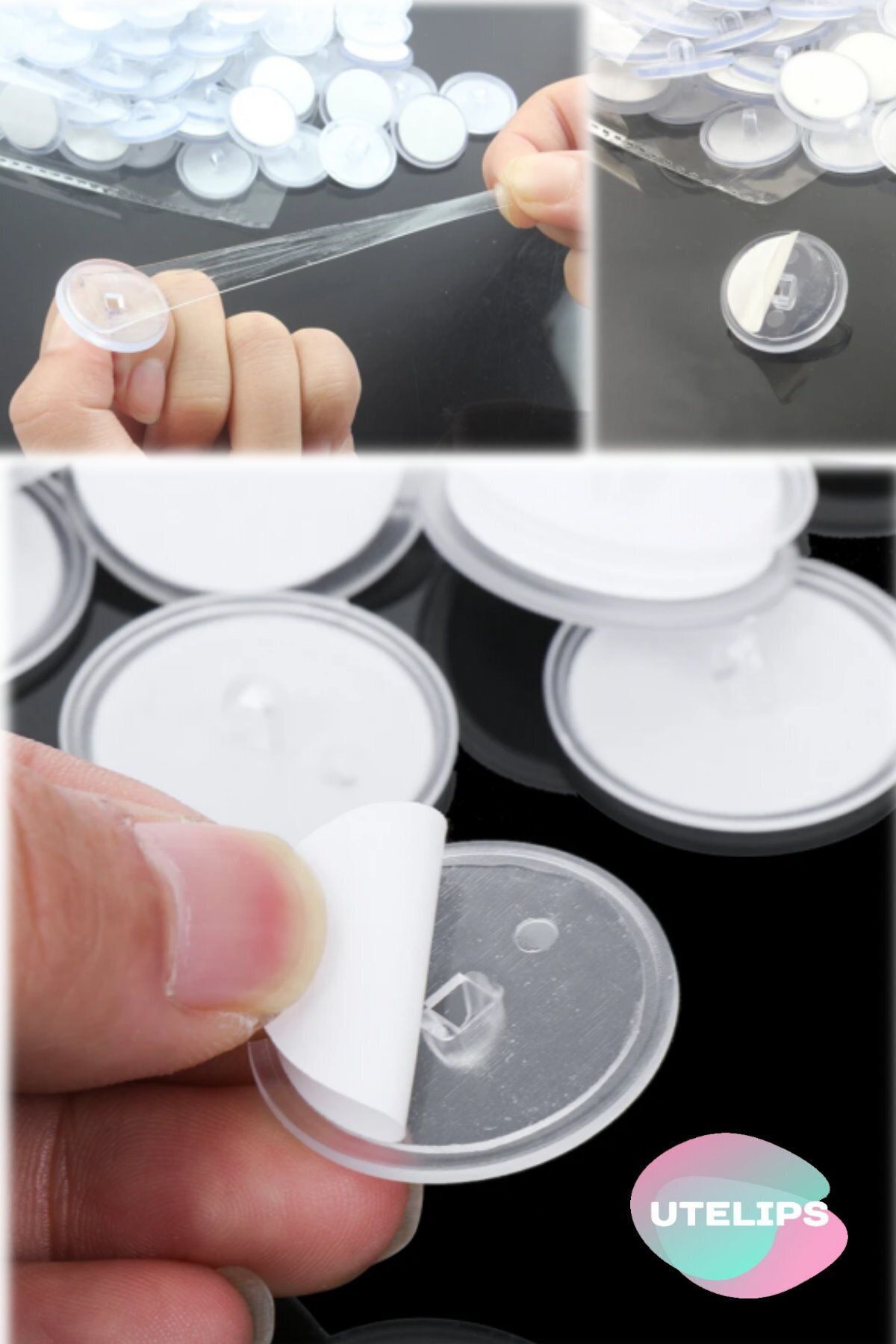Küçük Burjuvazi-60 Pieces Multi-Purpose Without Using Nails Adhesive Diameter Without Punching Paste Painting Note Frame Plaque Hanging 2