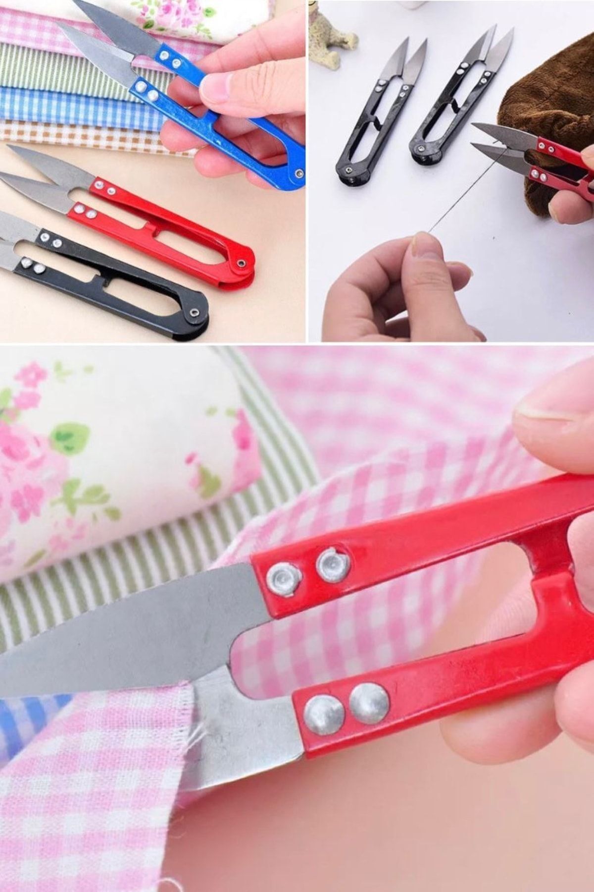 Utelips-Clothes Textile Fishing Scissors Sharp Practical Scissors Steel Cross Scissors Mini Craft Scissors Finger Scissors 4