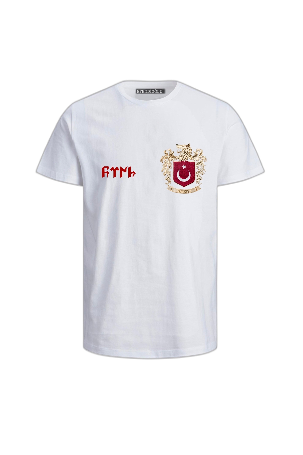 Children 'S cotton T-shirt with Turkish printed grizzly wolf logo