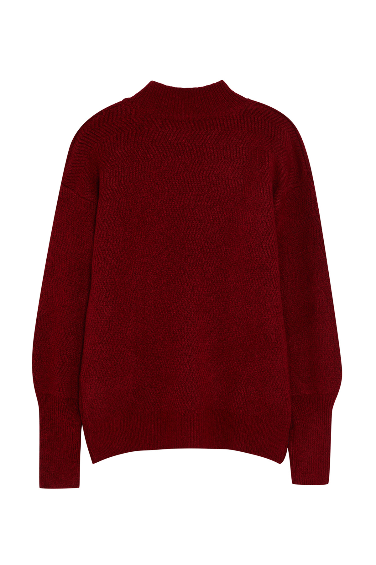 Trendyolmilla  Bordo Yumuşak Dokulu Kol Detaylı Triko Kazak TWOAW21KZ0204 - Görsel 7