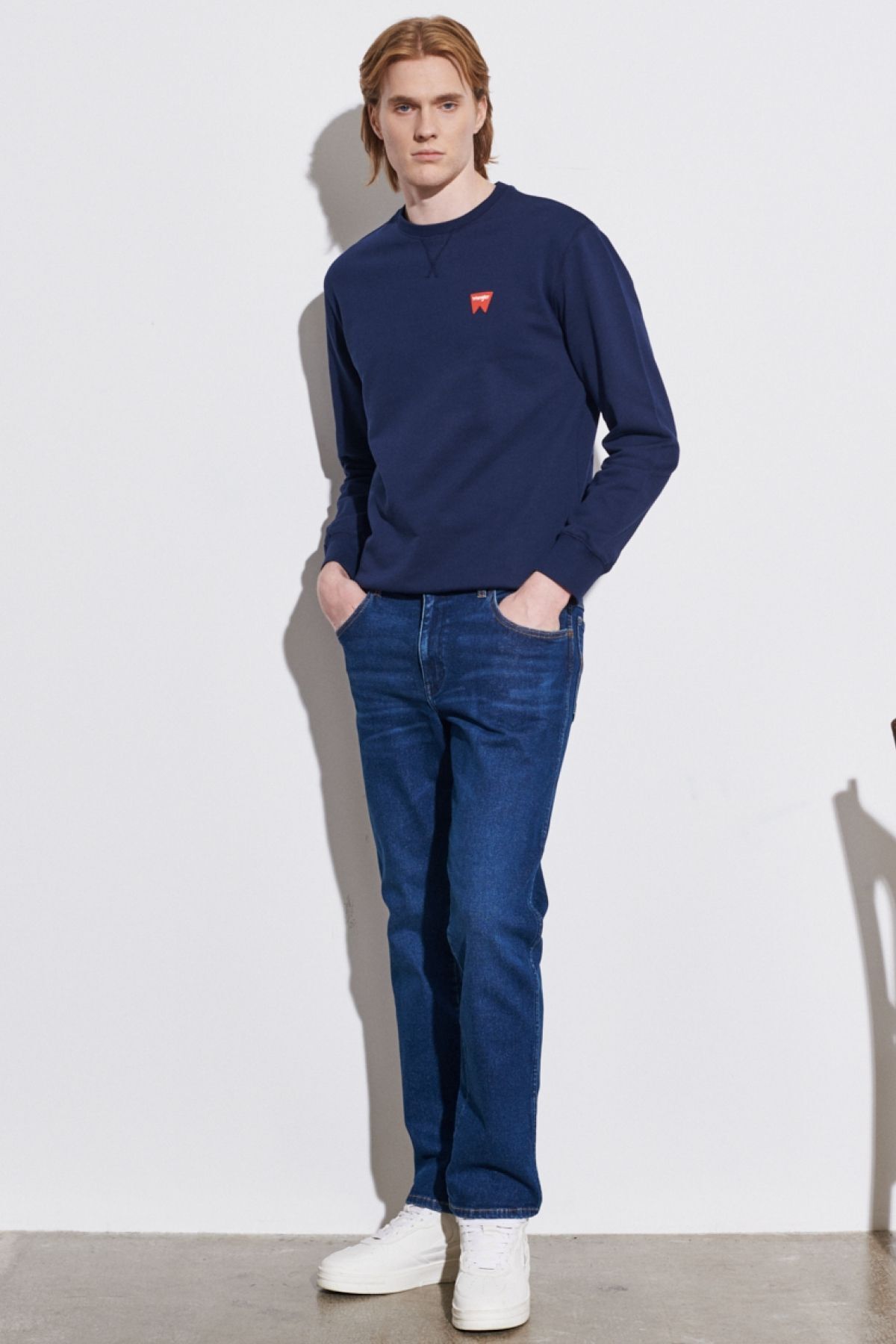 شلوار جین آبی مردانه تگزاس باریک و انعطاف پذیر کمر معمولی Wrangler