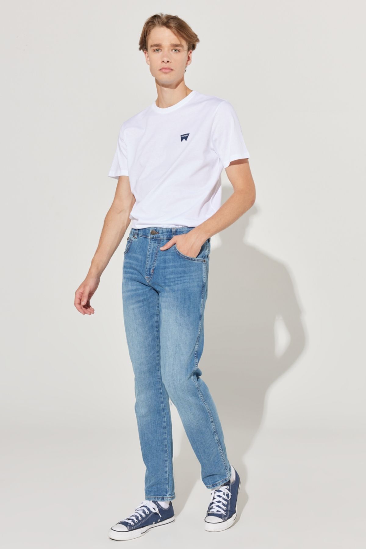 شلوار جین سبز مردانه تگزاس باریک و برش کمر آبی انعطاف پذیر Wrangler