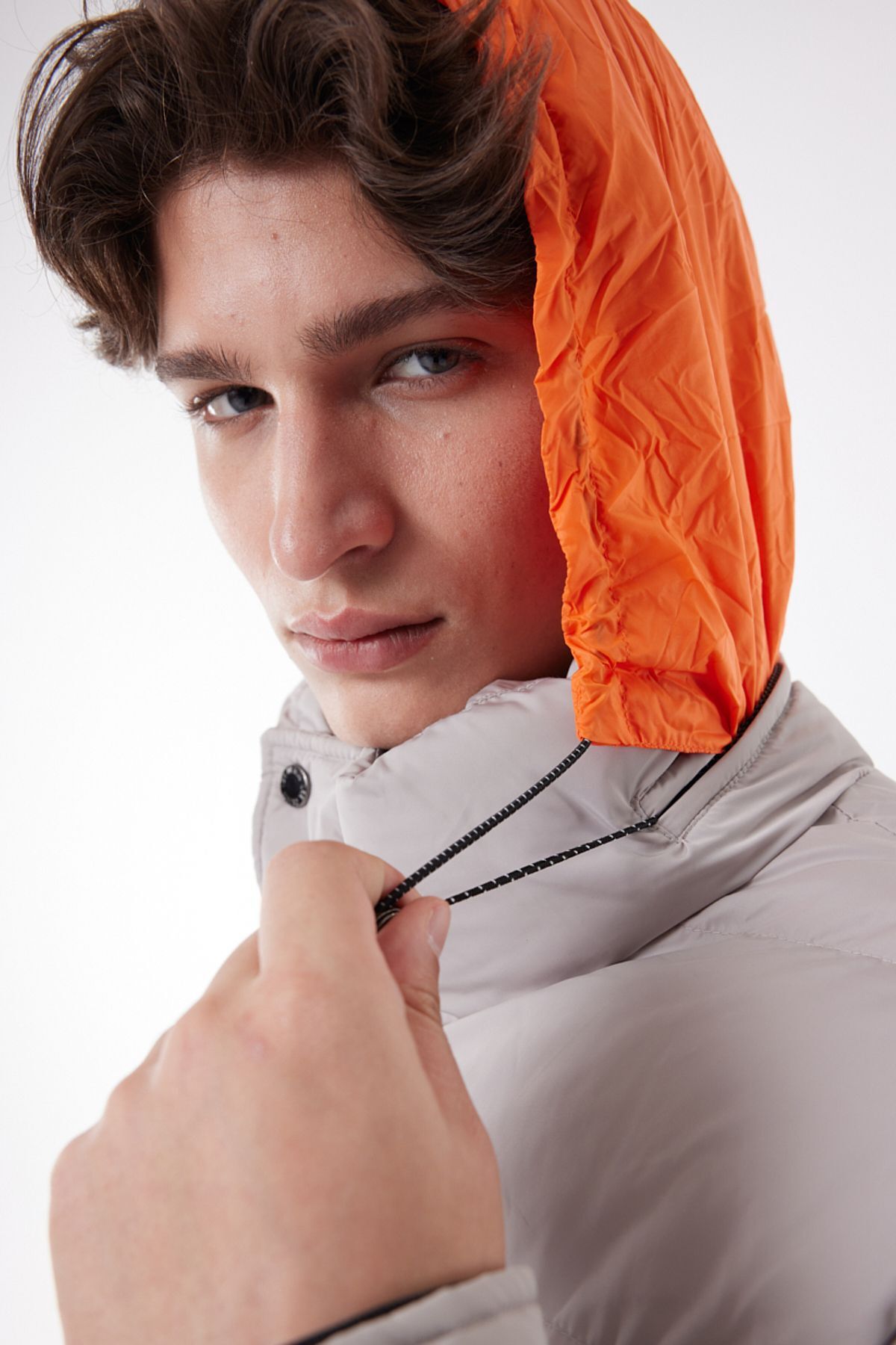 Lee-Standardní střih Regular Cut Stand Collar Off White Puffer Jacket 5
