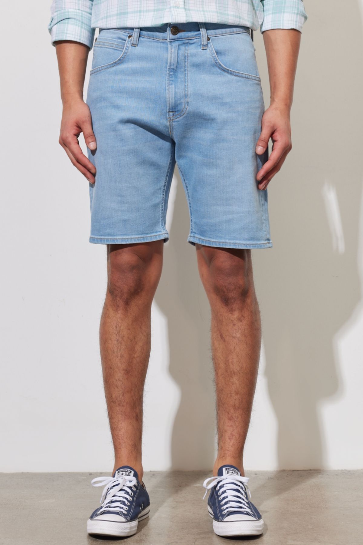 Lee-Pantaloni scurți din denim elastic - Potrivire obișnuită, croială obișnuită, talie obișnuită 3